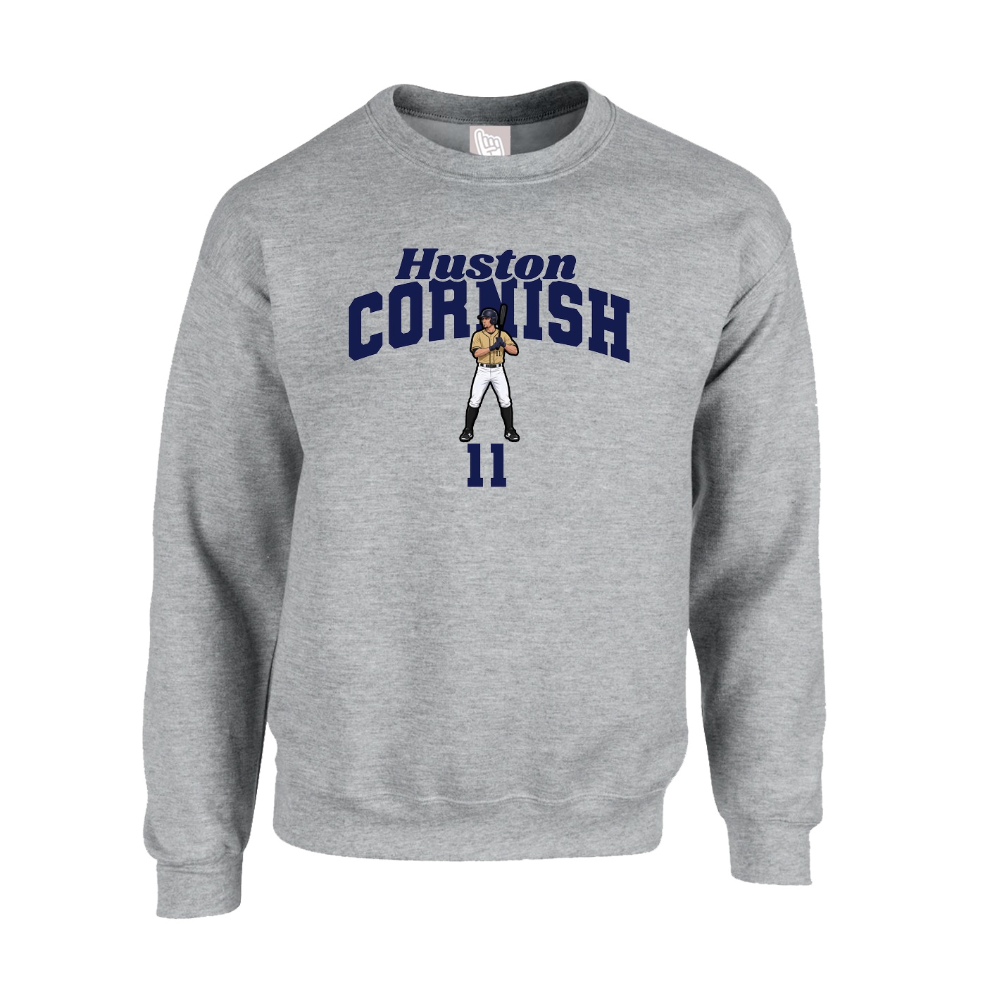 Fleece Crew — Signature Arch in Grey