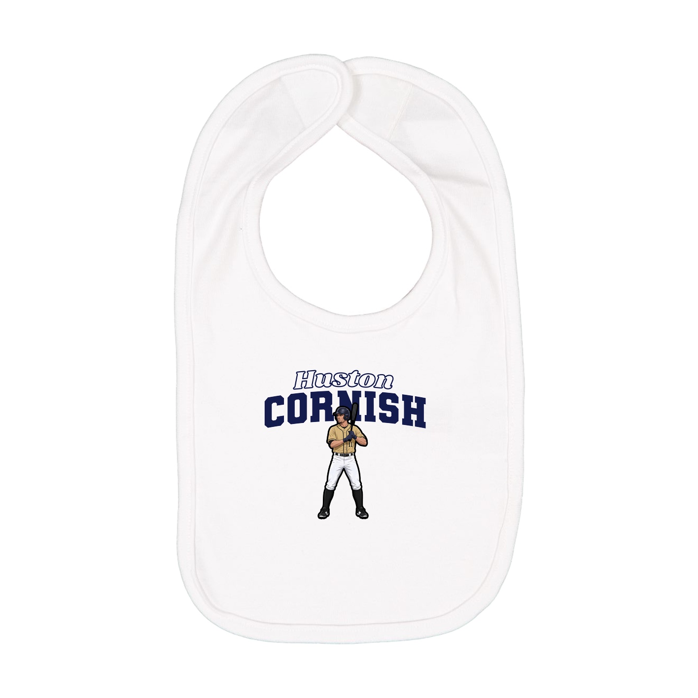 Infant Bib — Name Arch in White