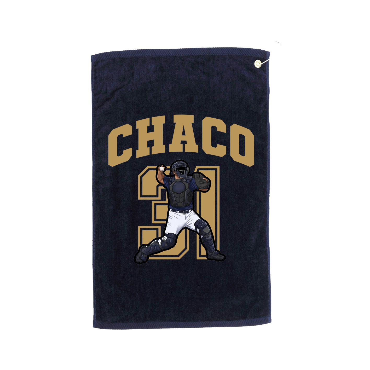 Golf Towel — Number in Navy