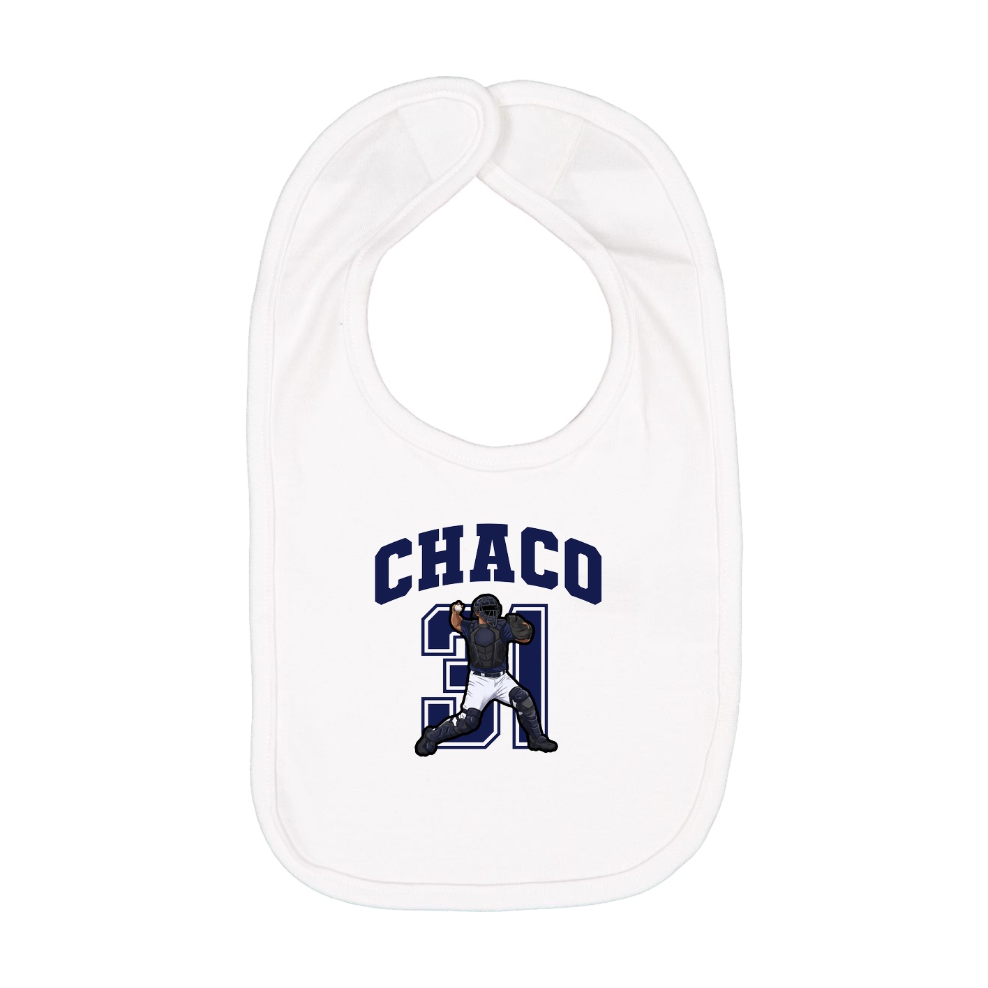 Infant Bib — Number in White