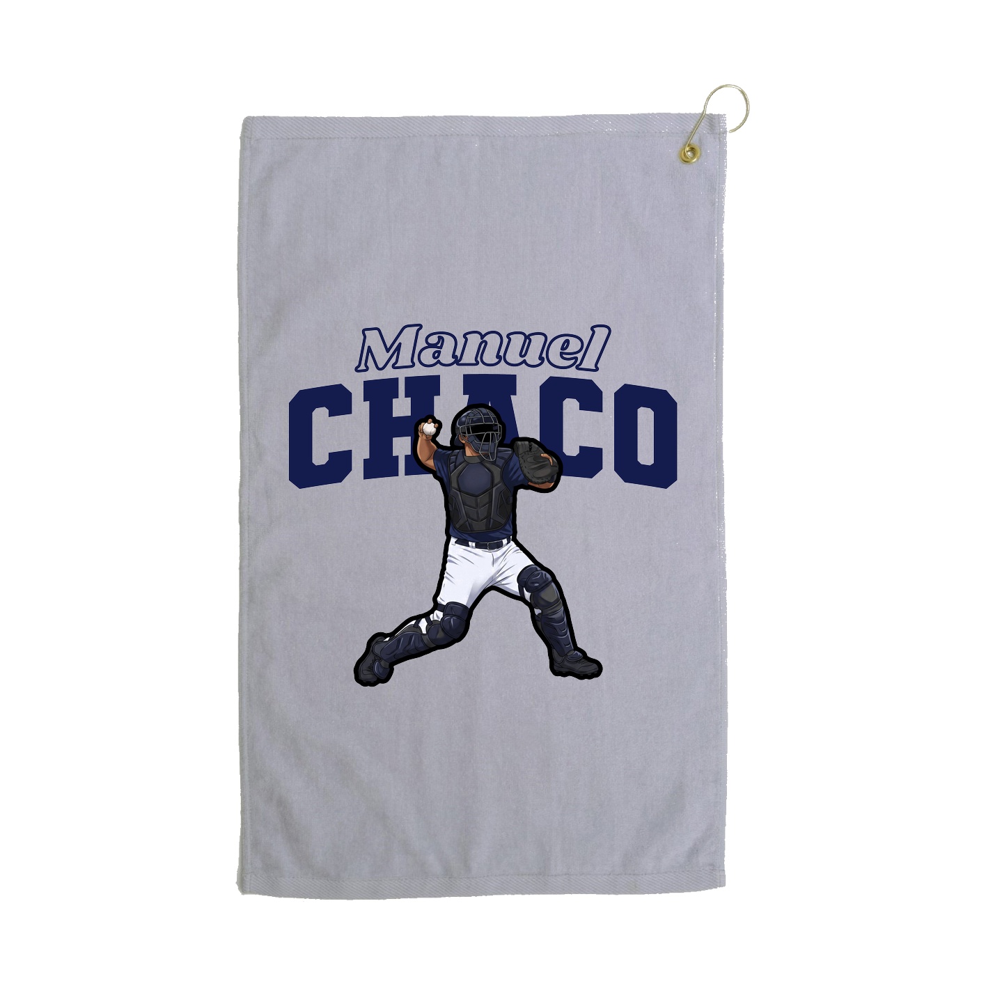Golf Towel — Name Arch in Grey