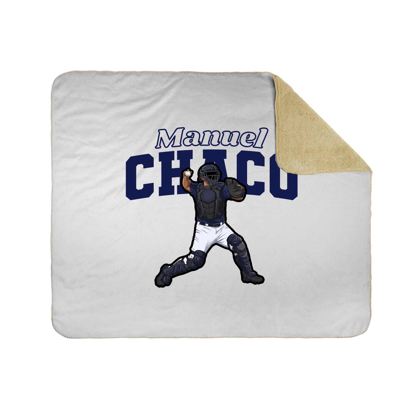 Throw Blanket — Name Arch in White
