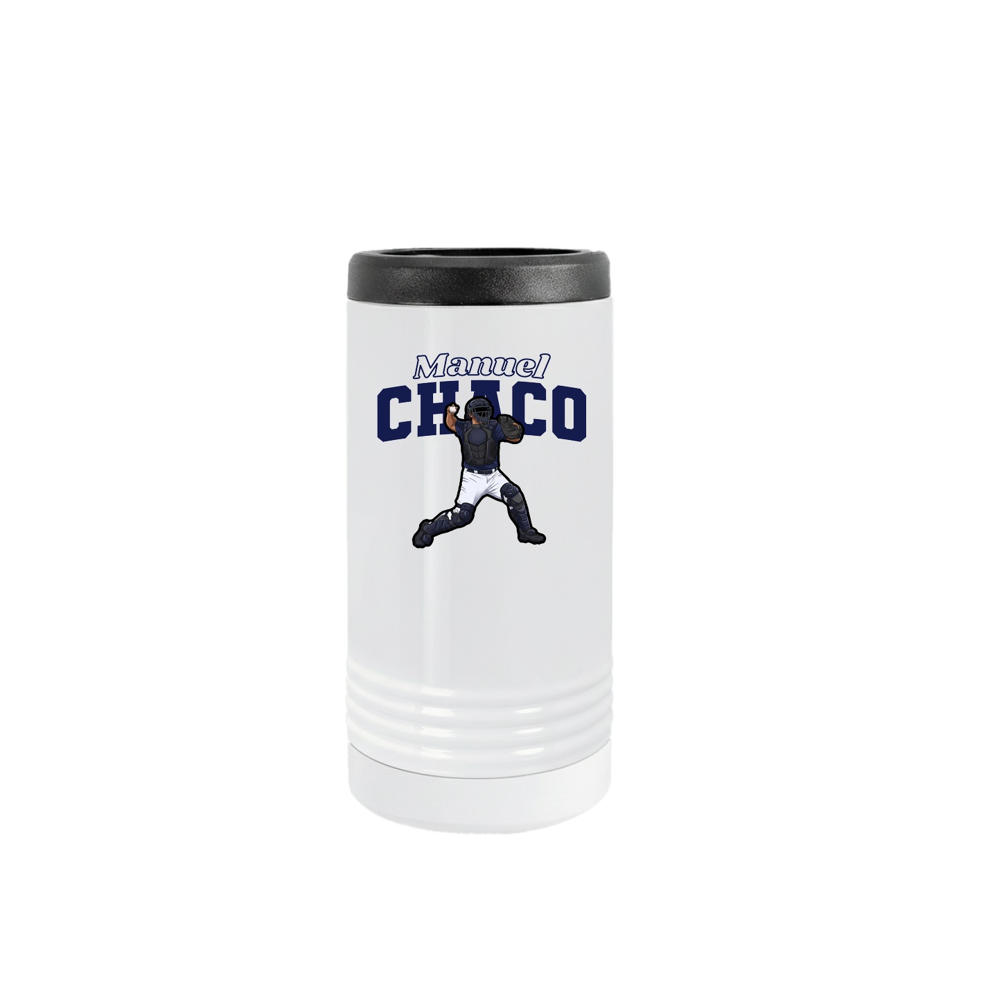 Slim Beverage Holder — Name Arch in White