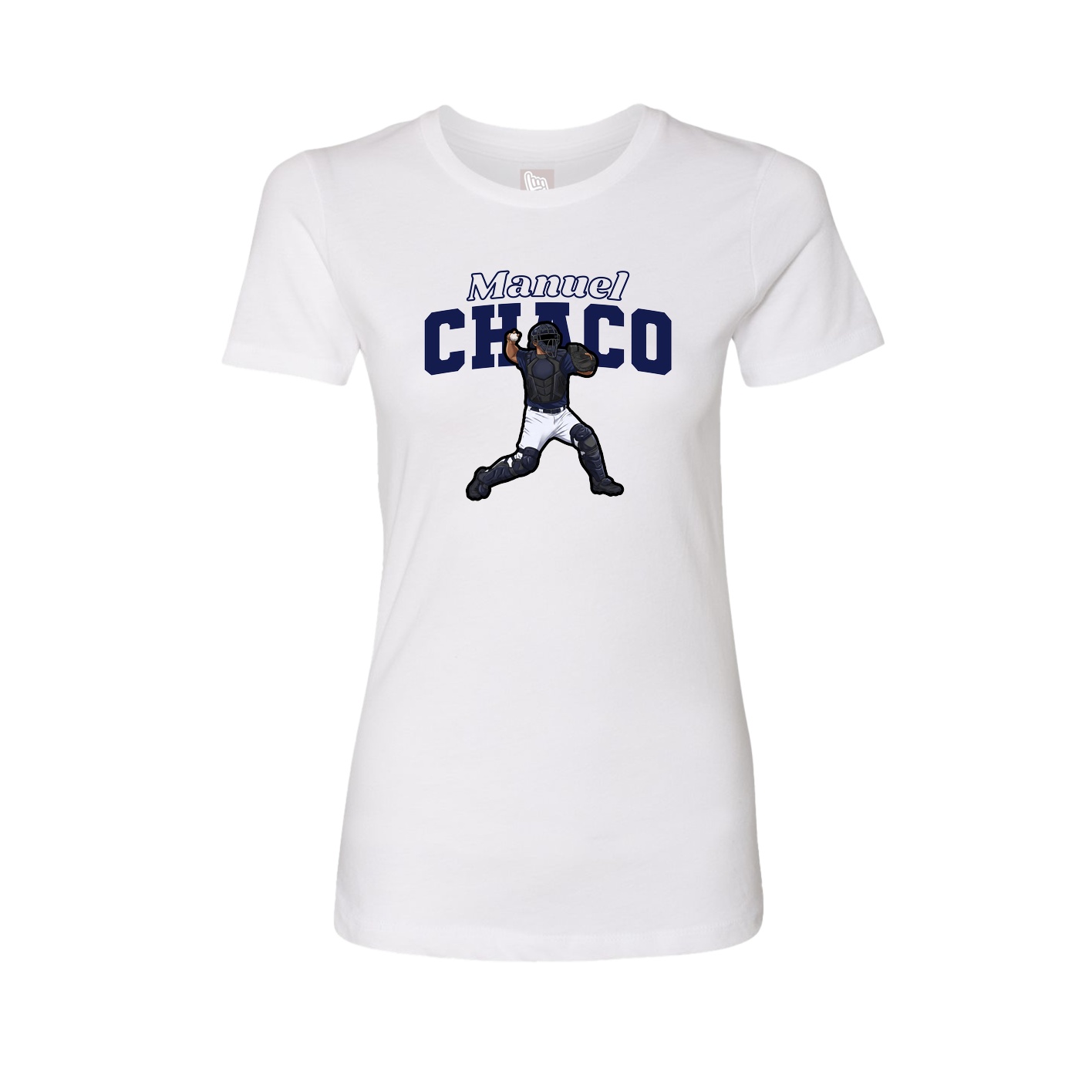 Fitted Women's Tee — Name Arch in White