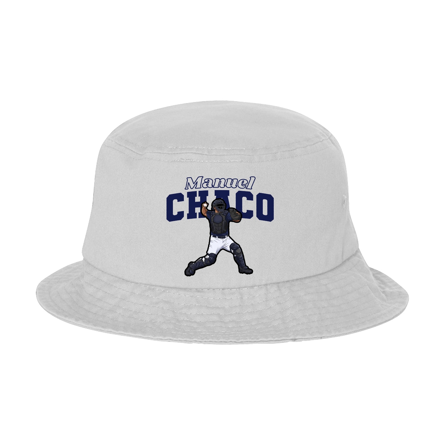 Bucket Cap — Name Arch in White