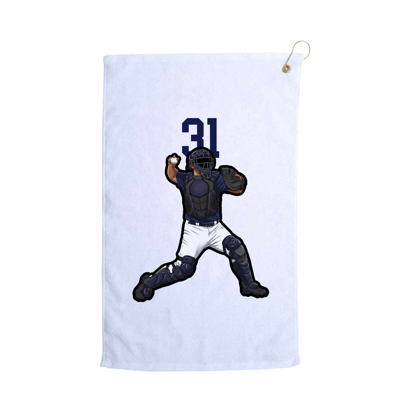 Golf Towel — Number Top in White