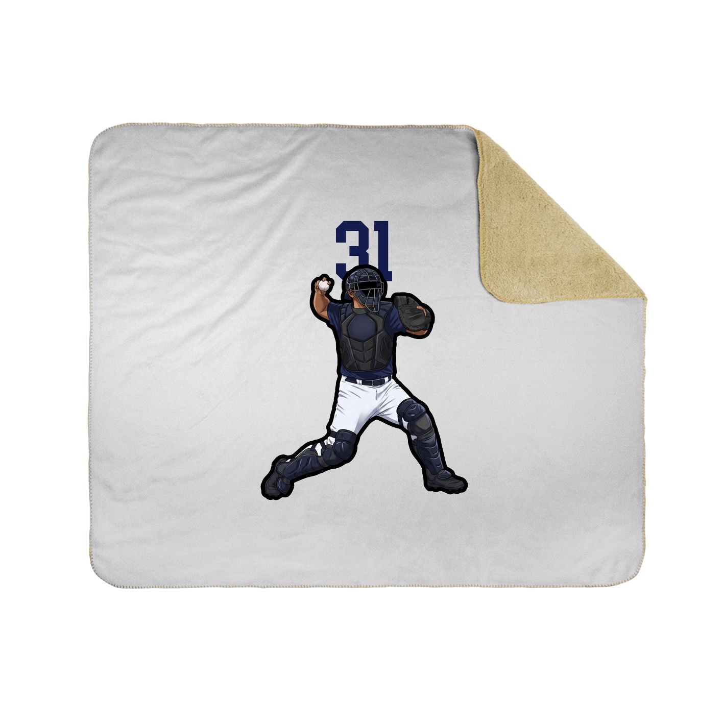 Throw Blanket — Number Top in White