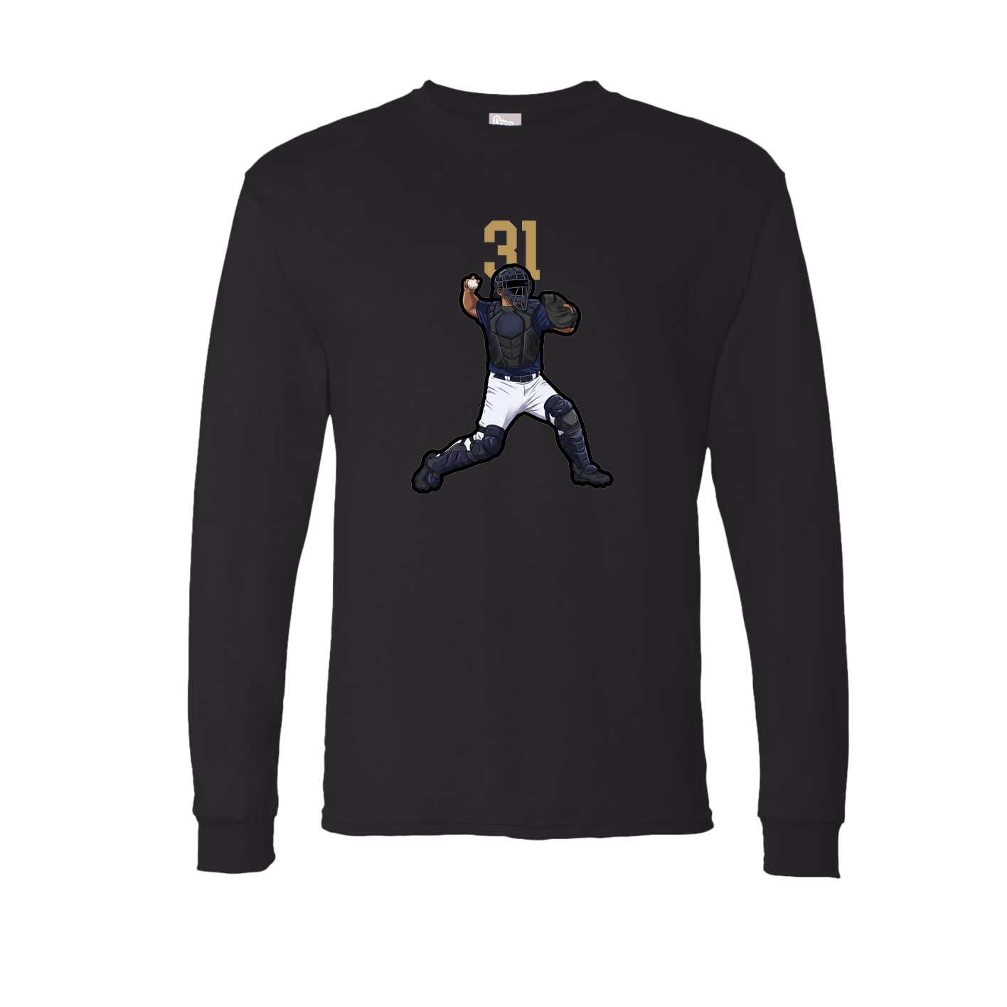 Long Sleeve Tee — Number Top in Black