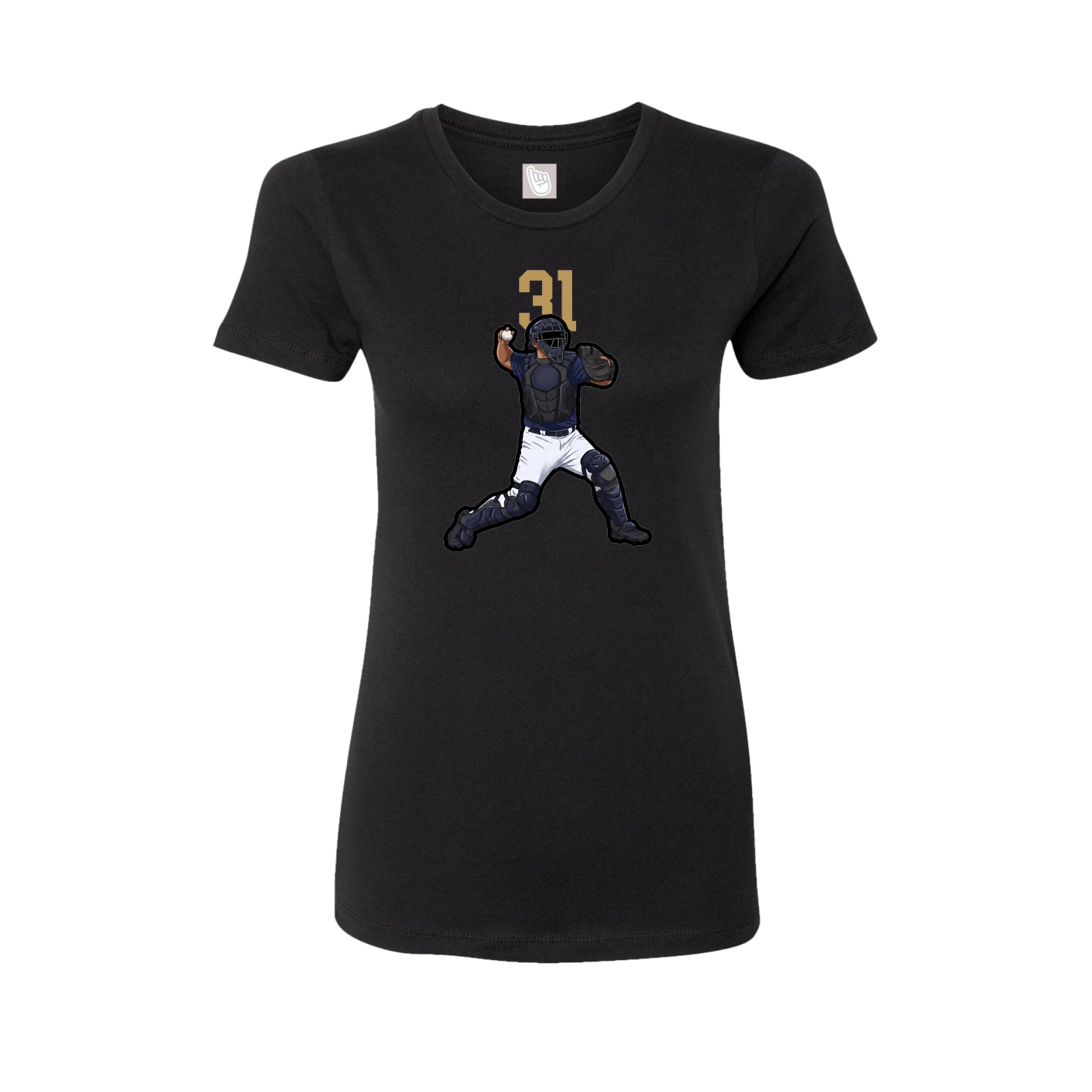 Fitted Women's Tee — Number Top in Black