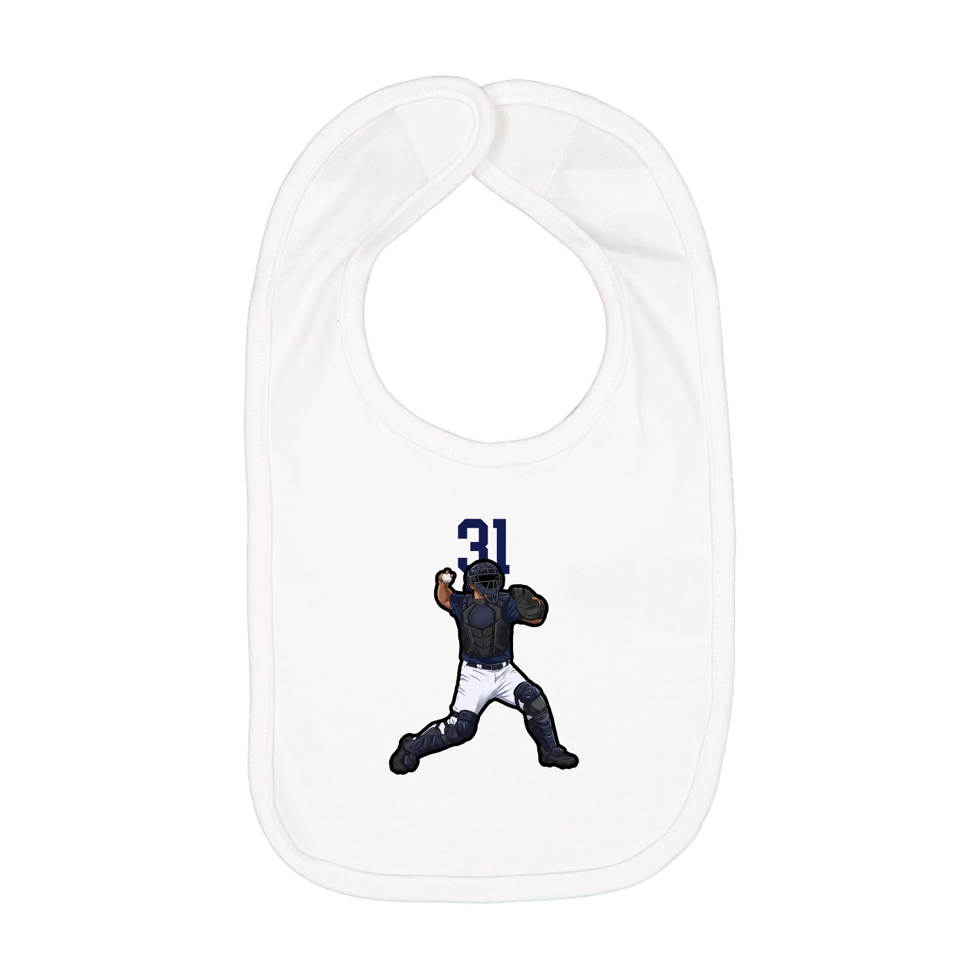 Infant Bib — Number Top in White