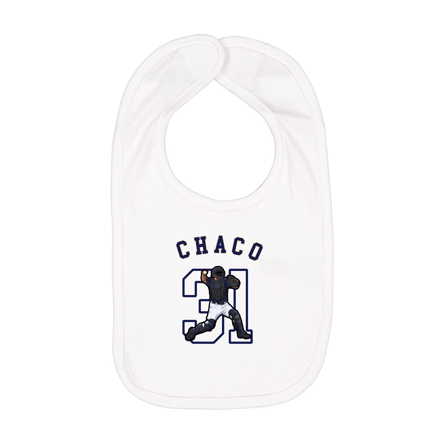 Infant Bib — Shirsey Arch in White