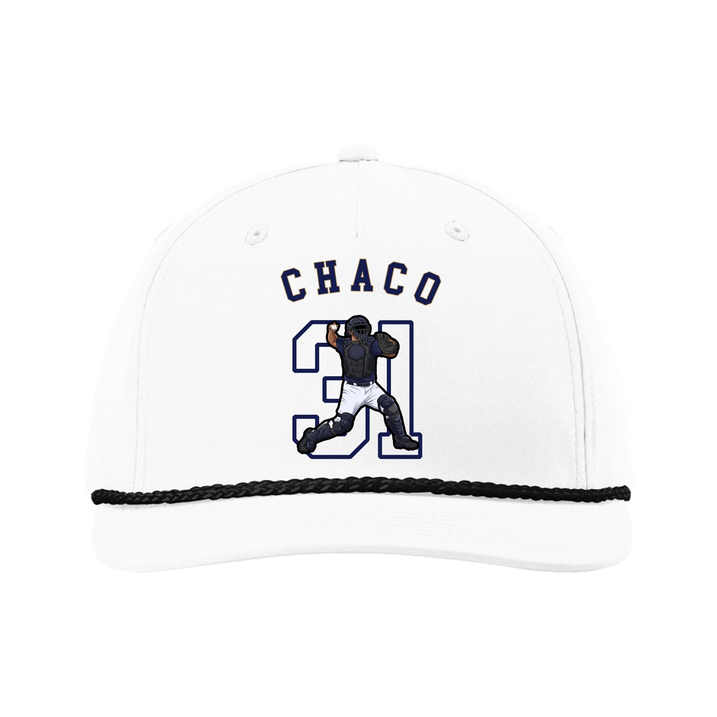 Five-Panel Classic Rope Cap — Shirsey Arch in White