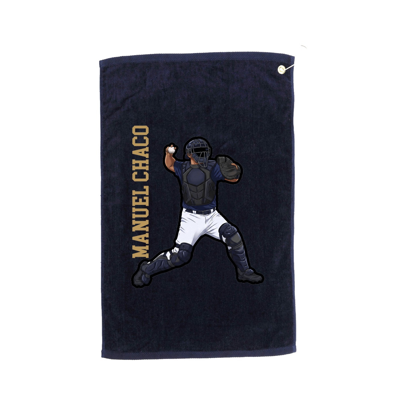 Golf Towel — Name Vertical in Navy