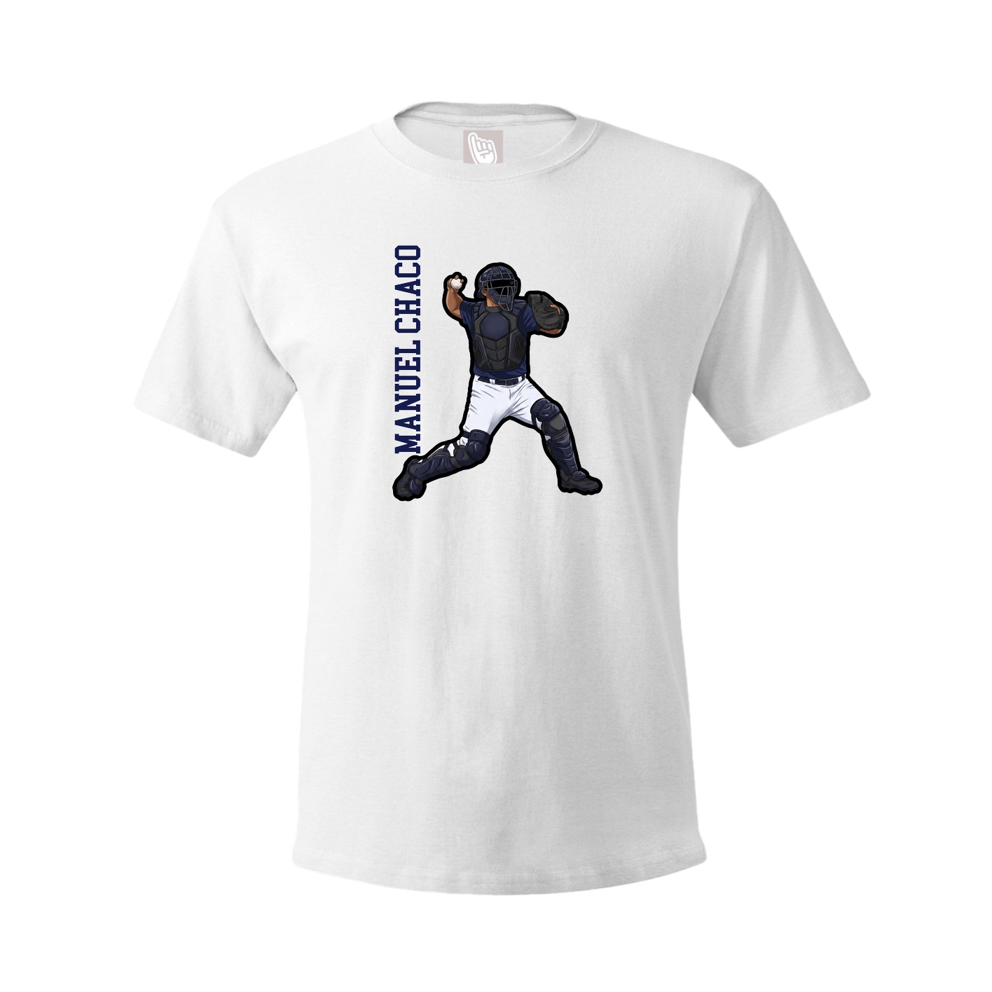 Tee — Name Vertical in White