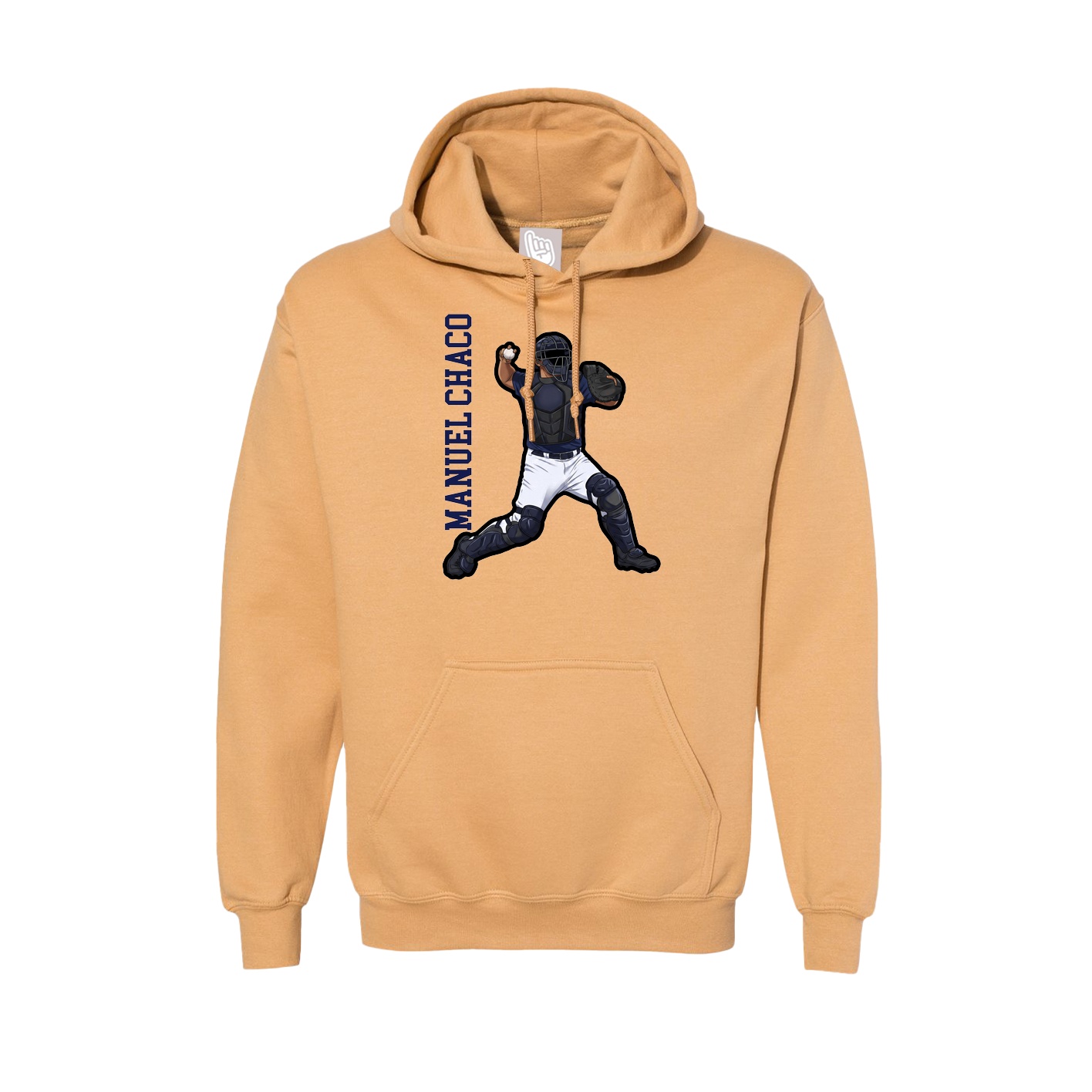 Hoodie — Name Vertical in Vegas Gold