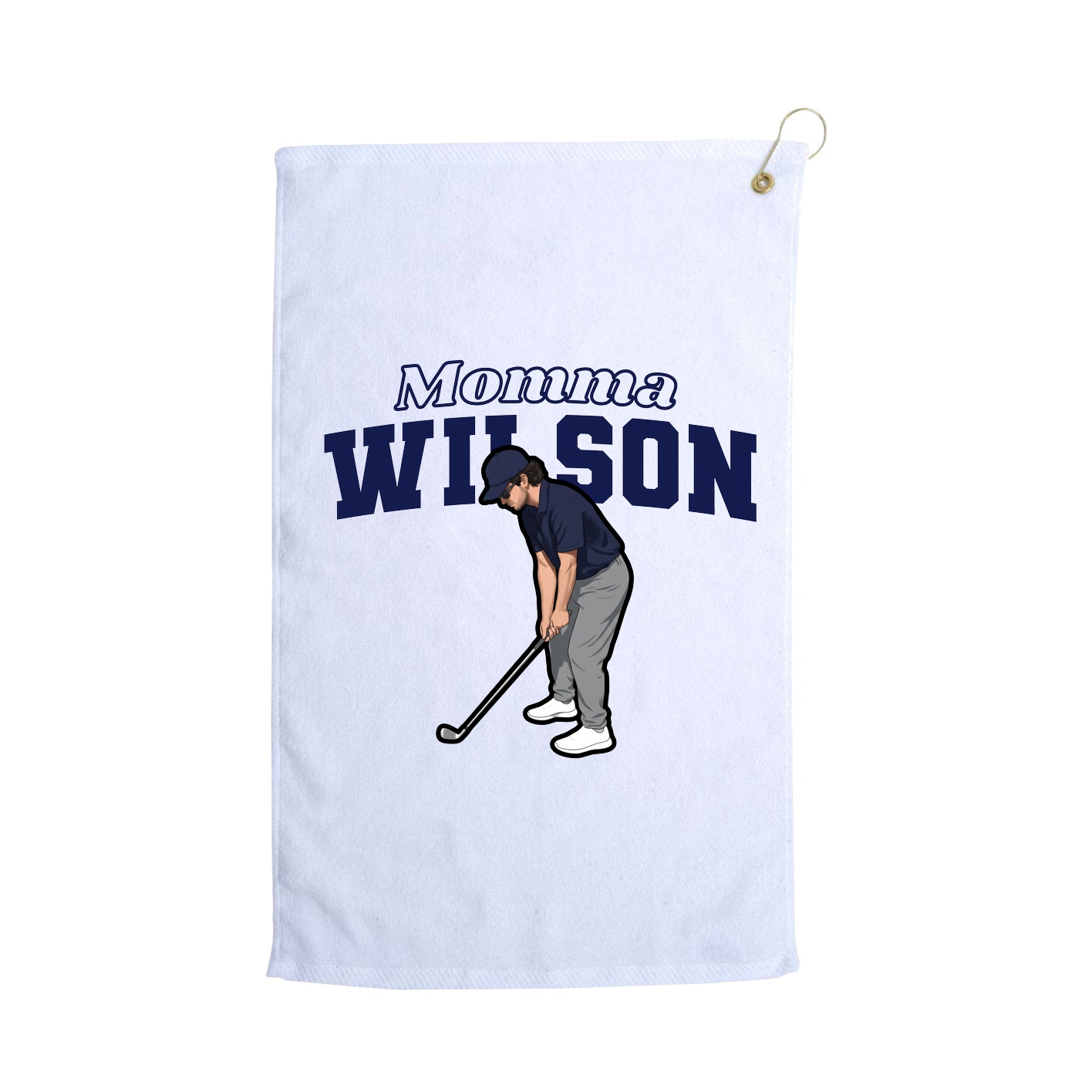 Golf Towel — Mothers Day Block in White