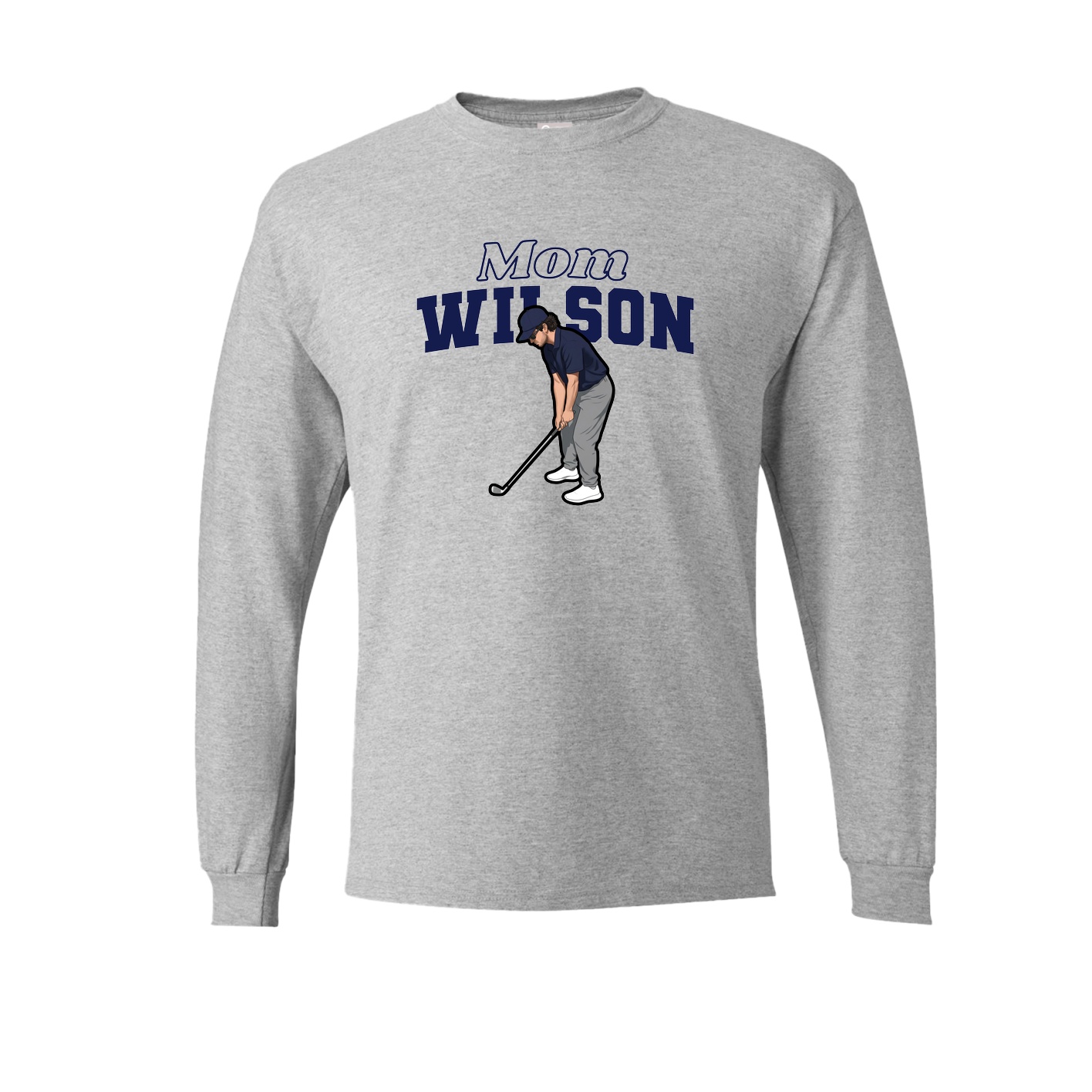 Long Sleeve Tee — Mothers Day Block in Grey