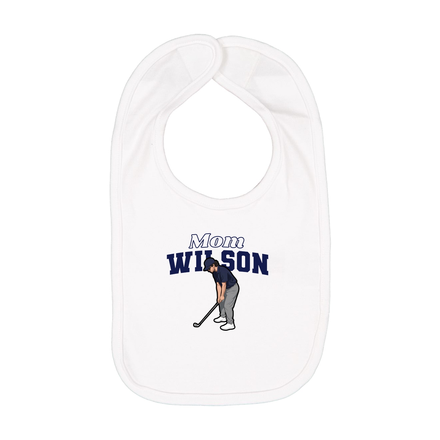 Infant Bib — Mothers Day Block in White