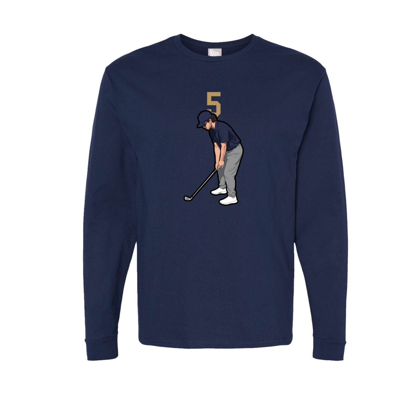 Long Sleeve Tee — Number Top in Navy
