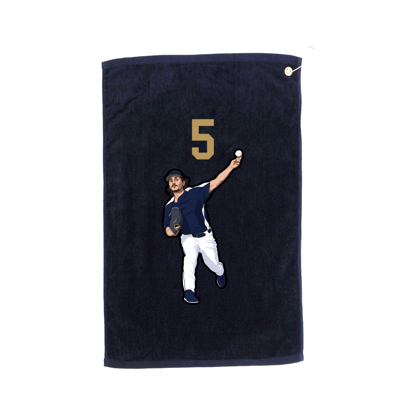 Golf Towel — Number Top in Navy