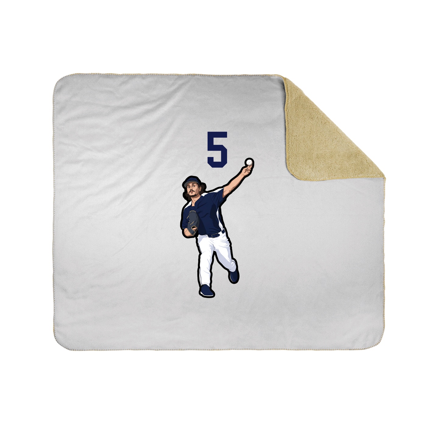 Throw Blanket — Number Top in White