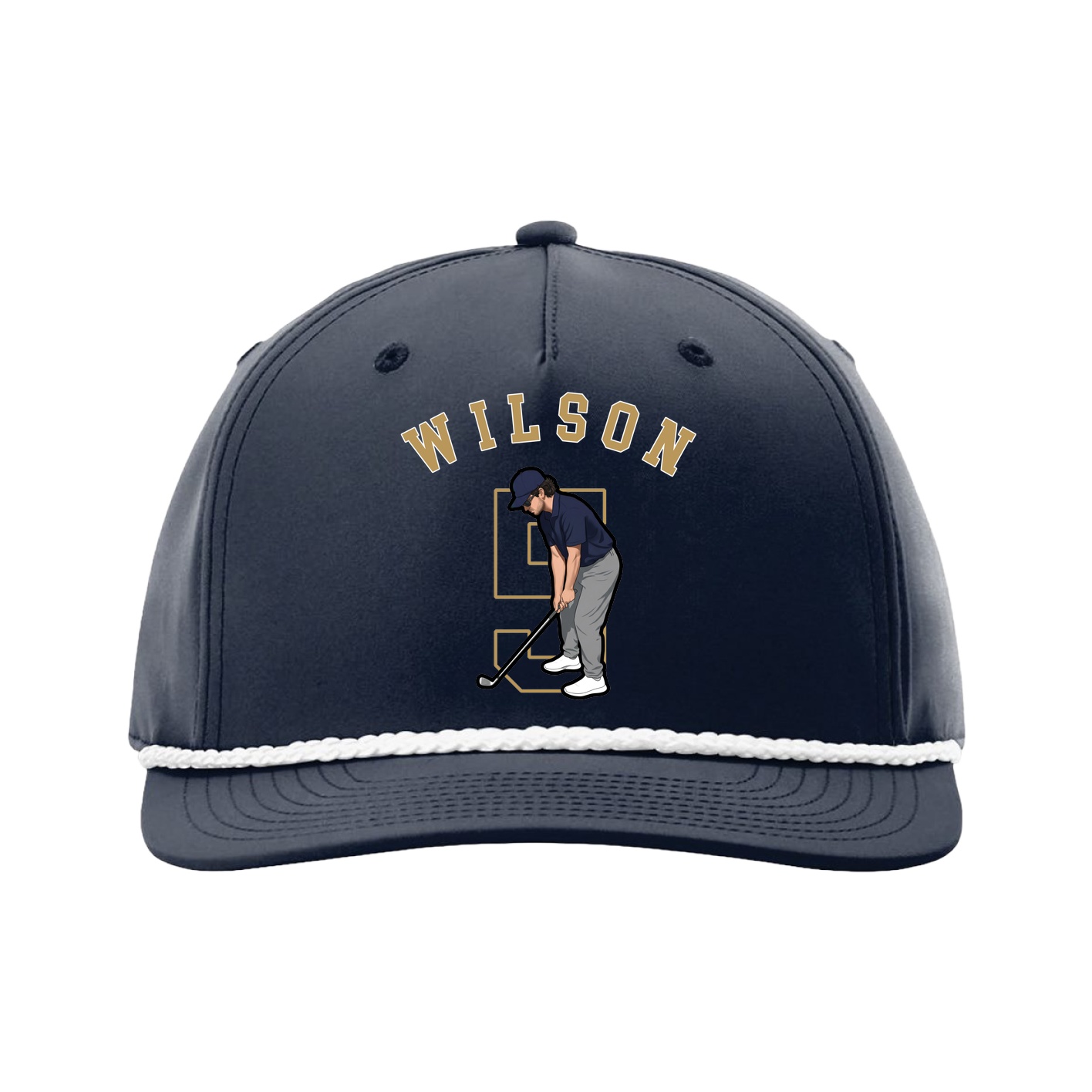 Five-Panel Classic Rope Cap — Shirsey Arch in Navy