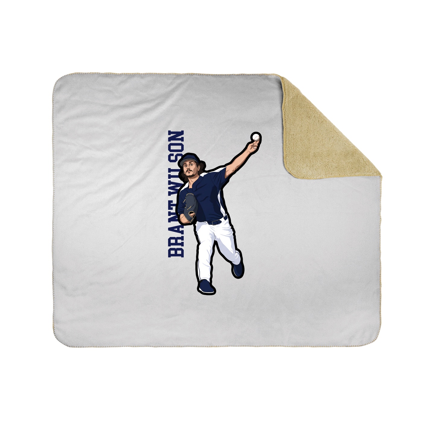Throw Blanket — Name Vertical in White