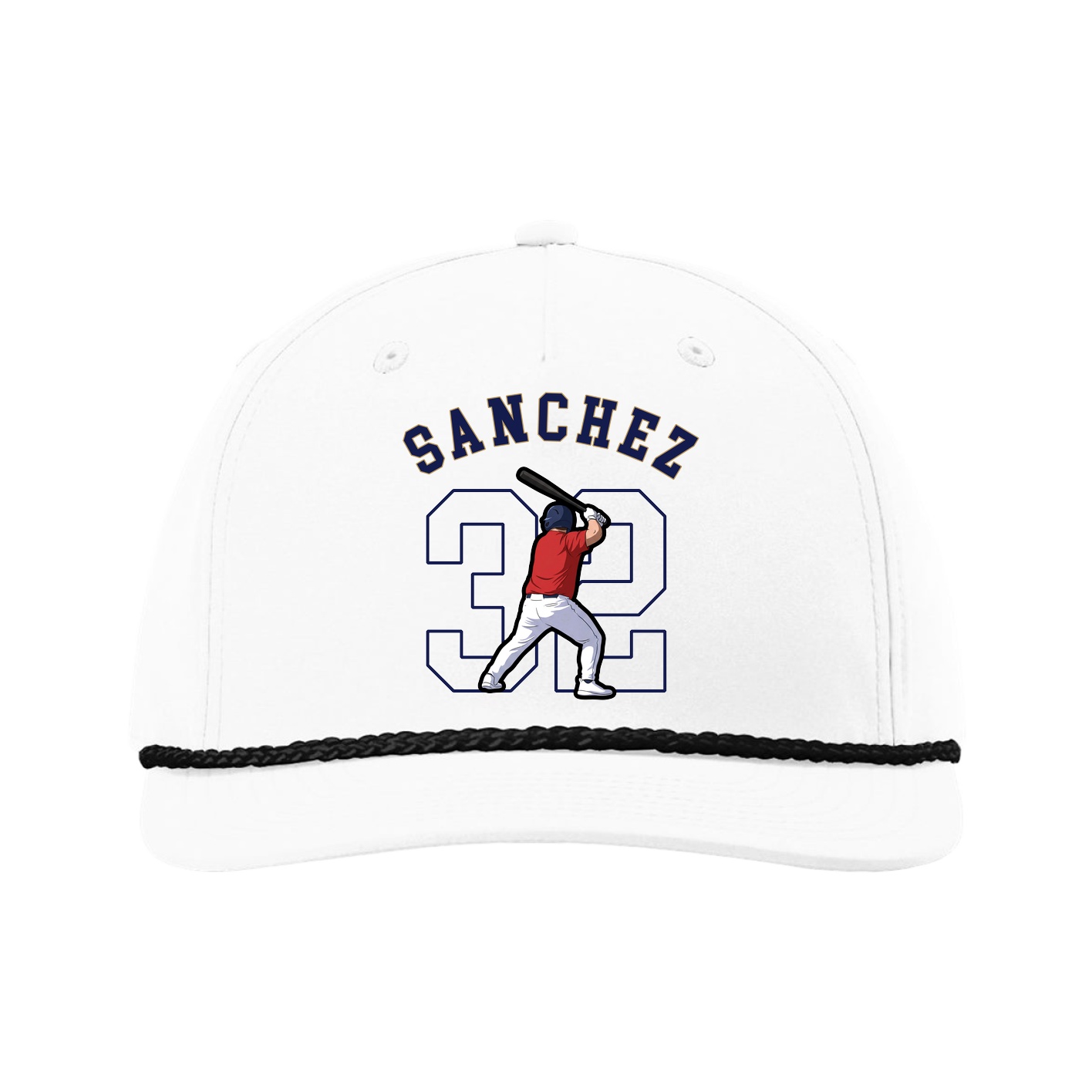 Five-Panel Classic Rope Cap — Shirsey Arch in White