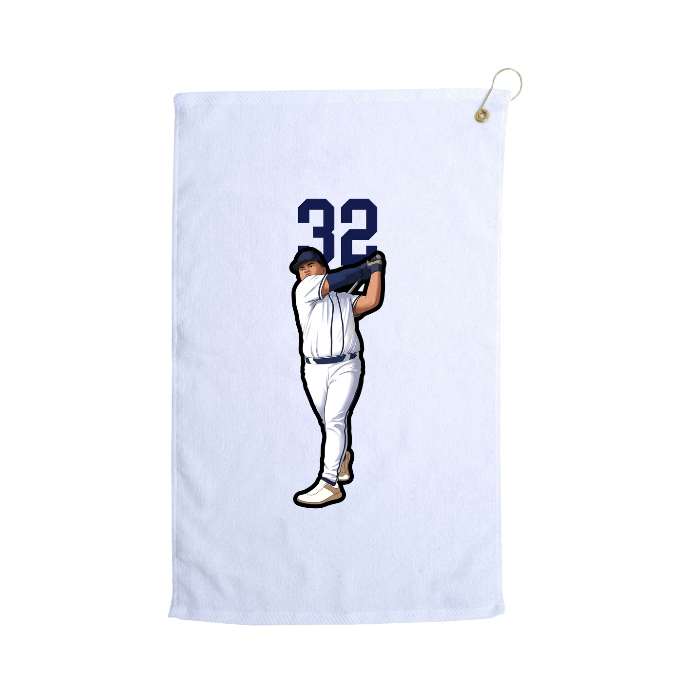 Golf Towel — Number Top in White