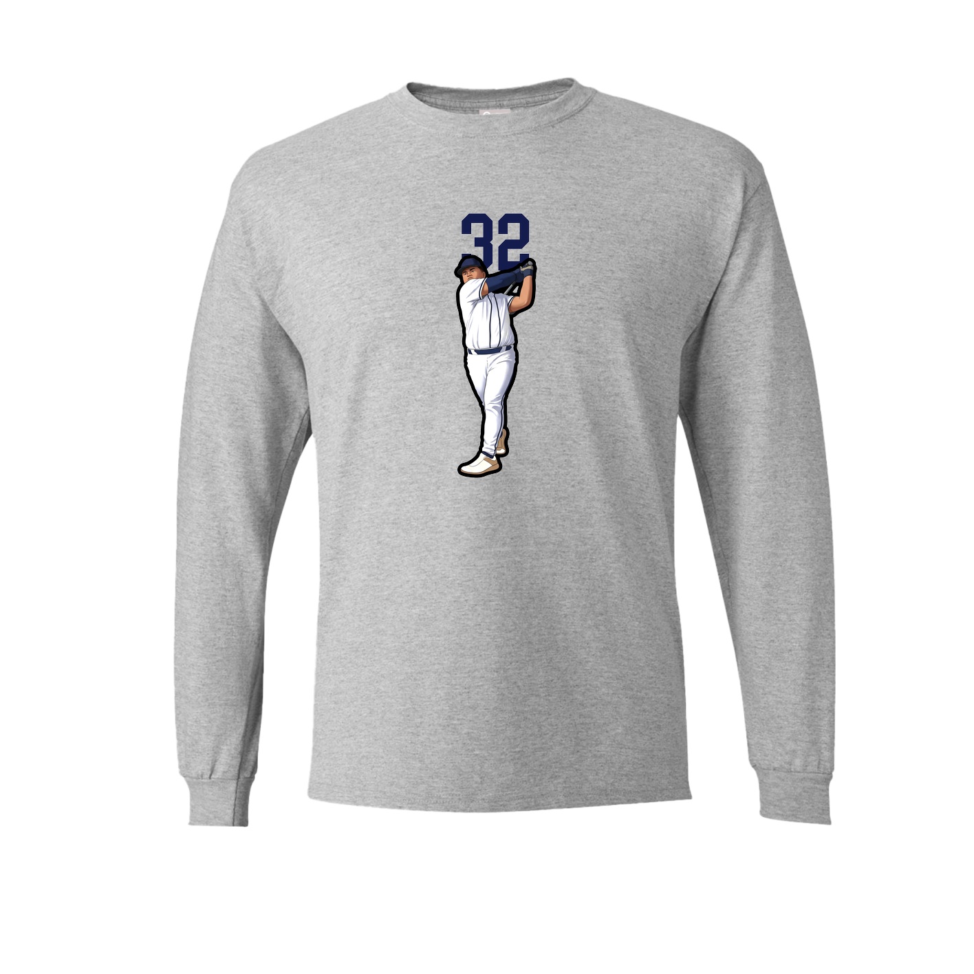 Long Sleeve Tee — Number Top in Grey