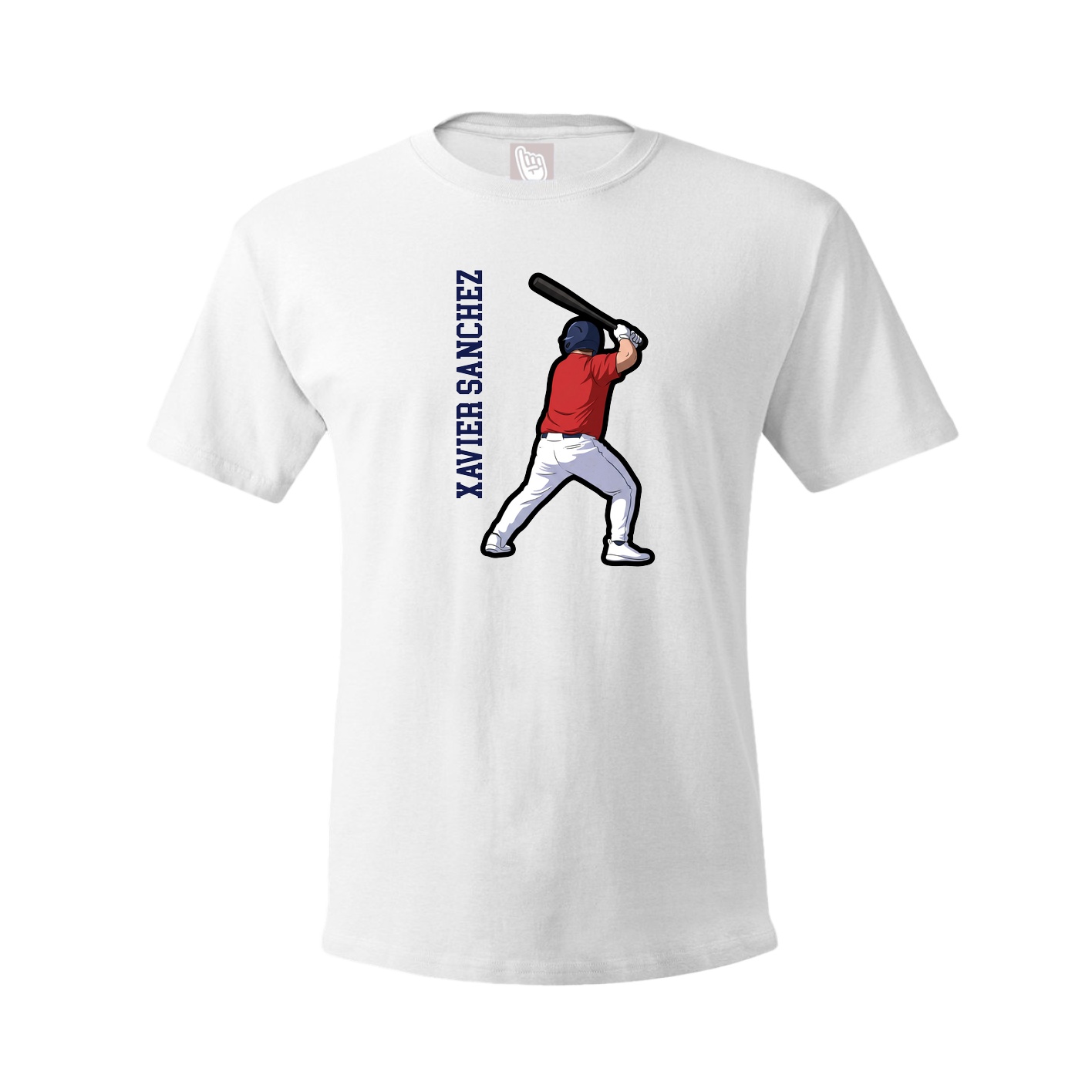 Youth Tee — Name Vertical in White