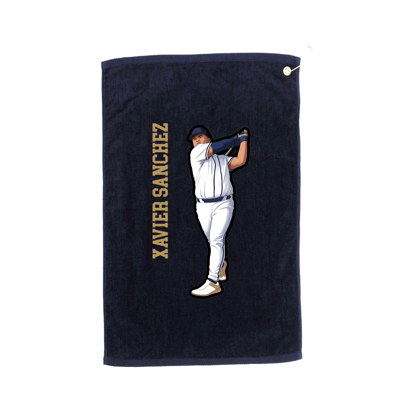 Golf Towel — Name Vertical in Navy