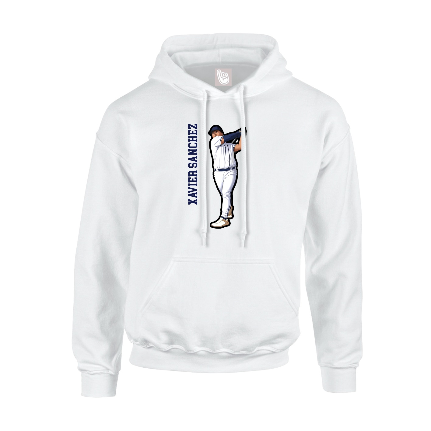 Hoodie — Name Vertical in White
