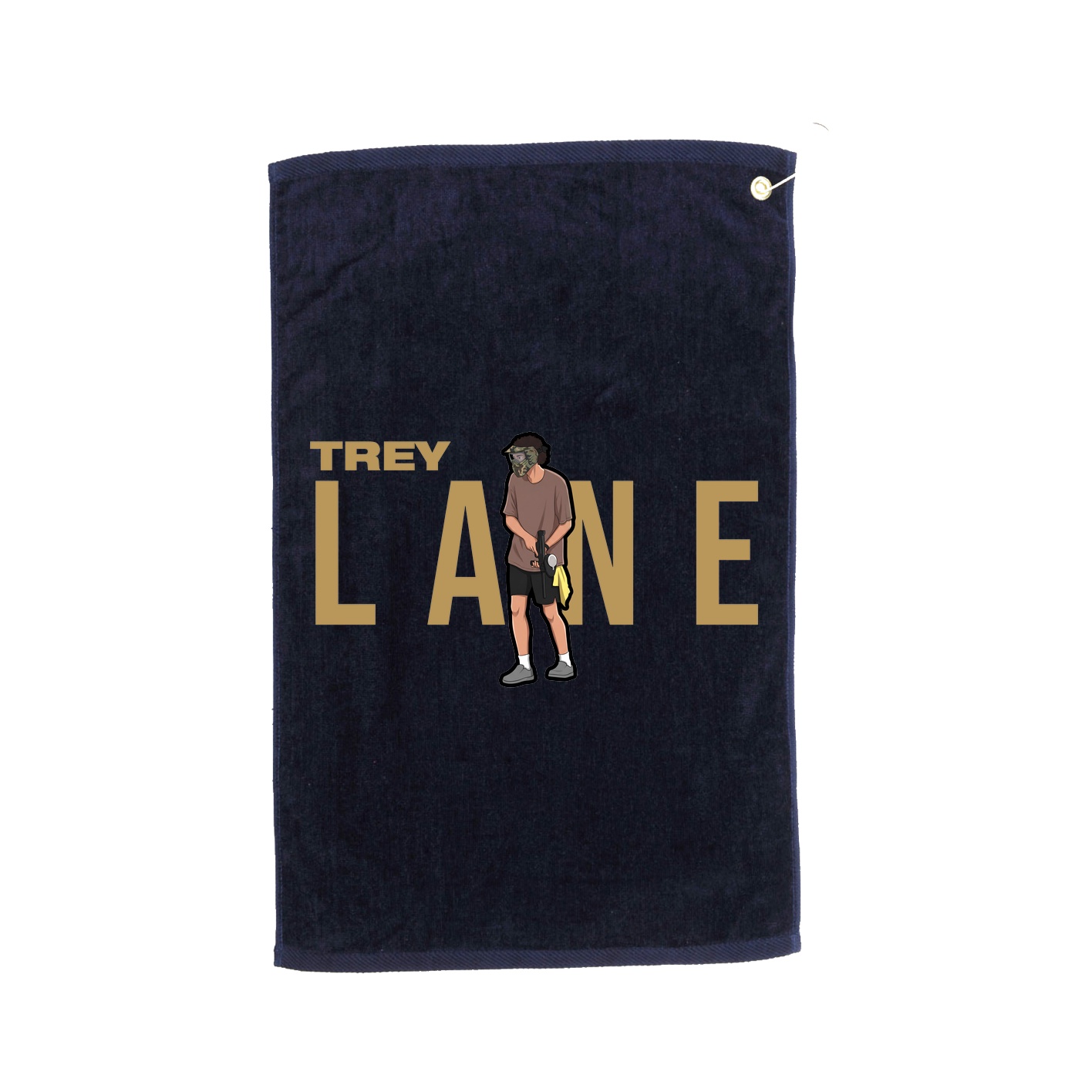 Golf Towel — Player Name in Navy