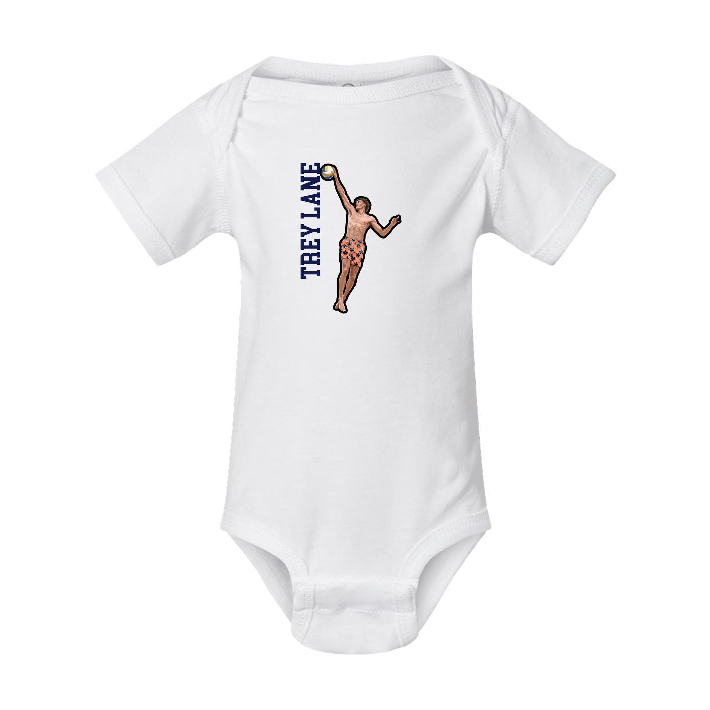Baby Onesie — Name Vertical in White