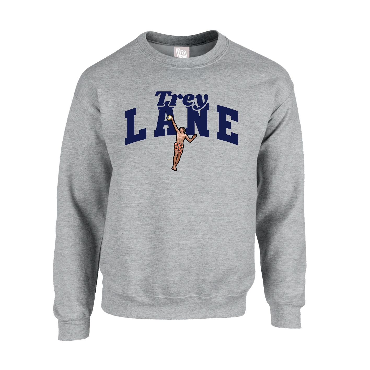 Fleece Crew — Signature Arch in Grey