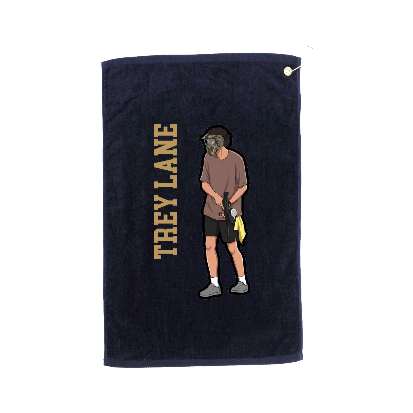 Golf Towel — Name Vertical in Navy