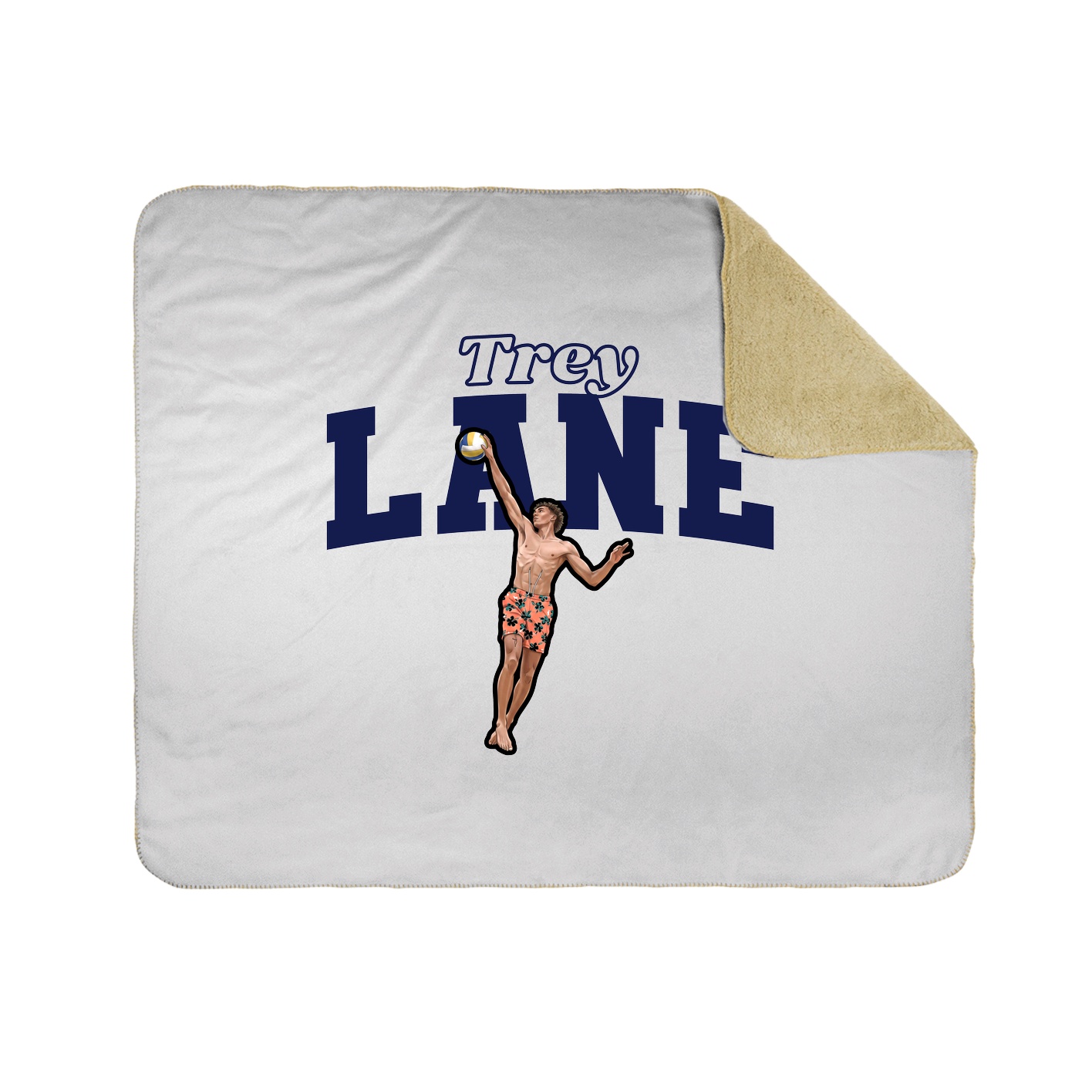 Throw Blanket — Name Arch in White
