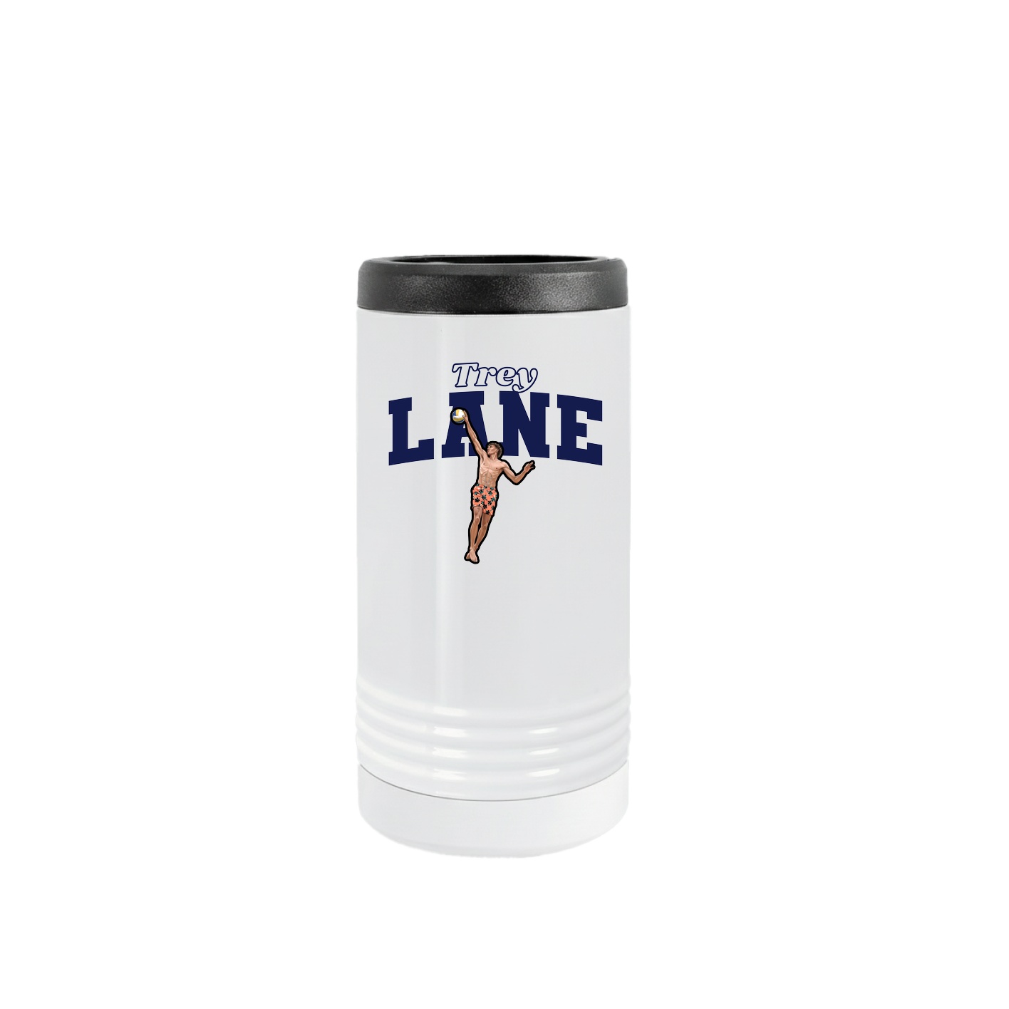 Slim Beverage Holder — Name Arch in White