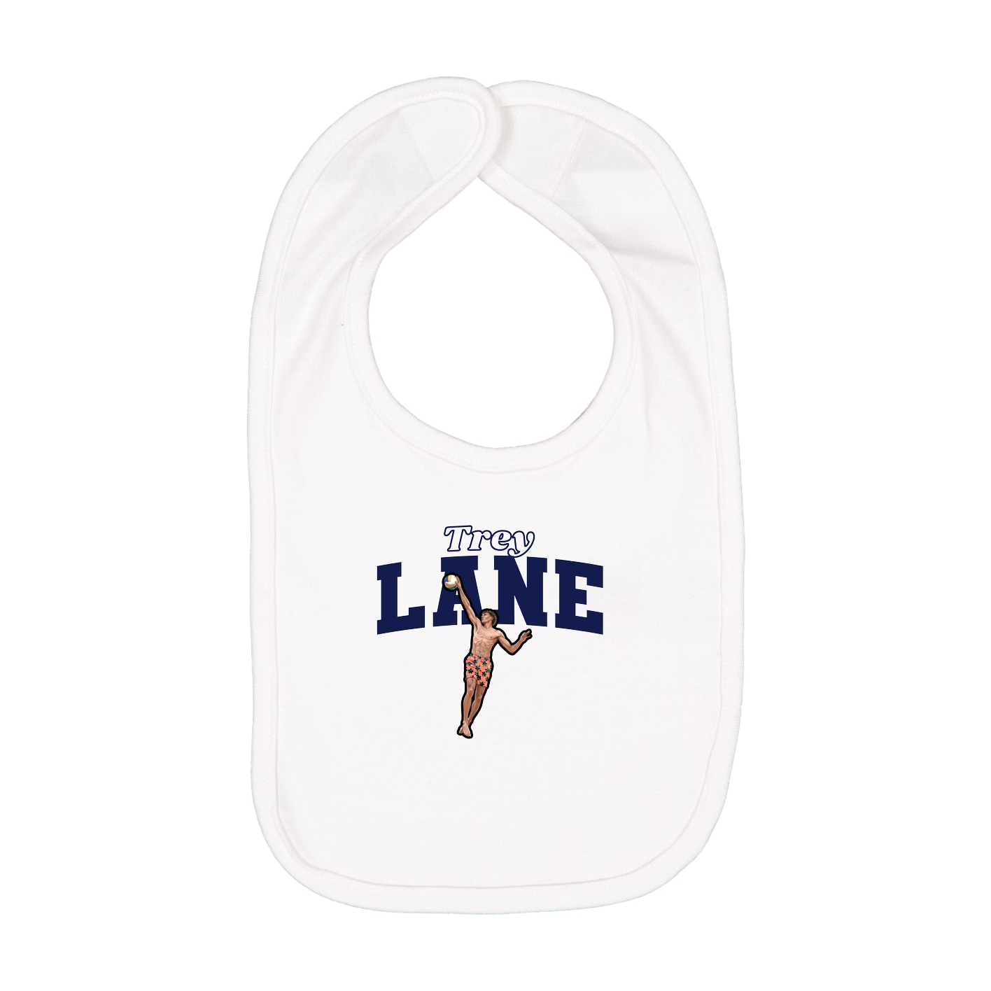 Infant Bib — Name Arch in White