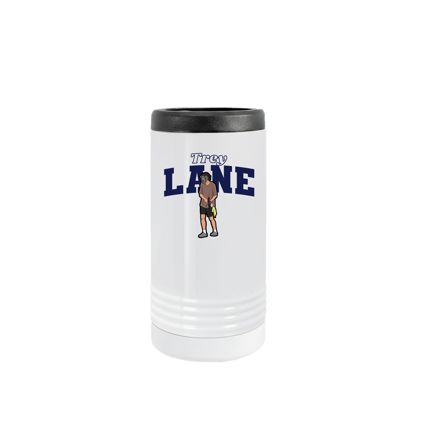 Slim Beverage Holder — Name Arch in White