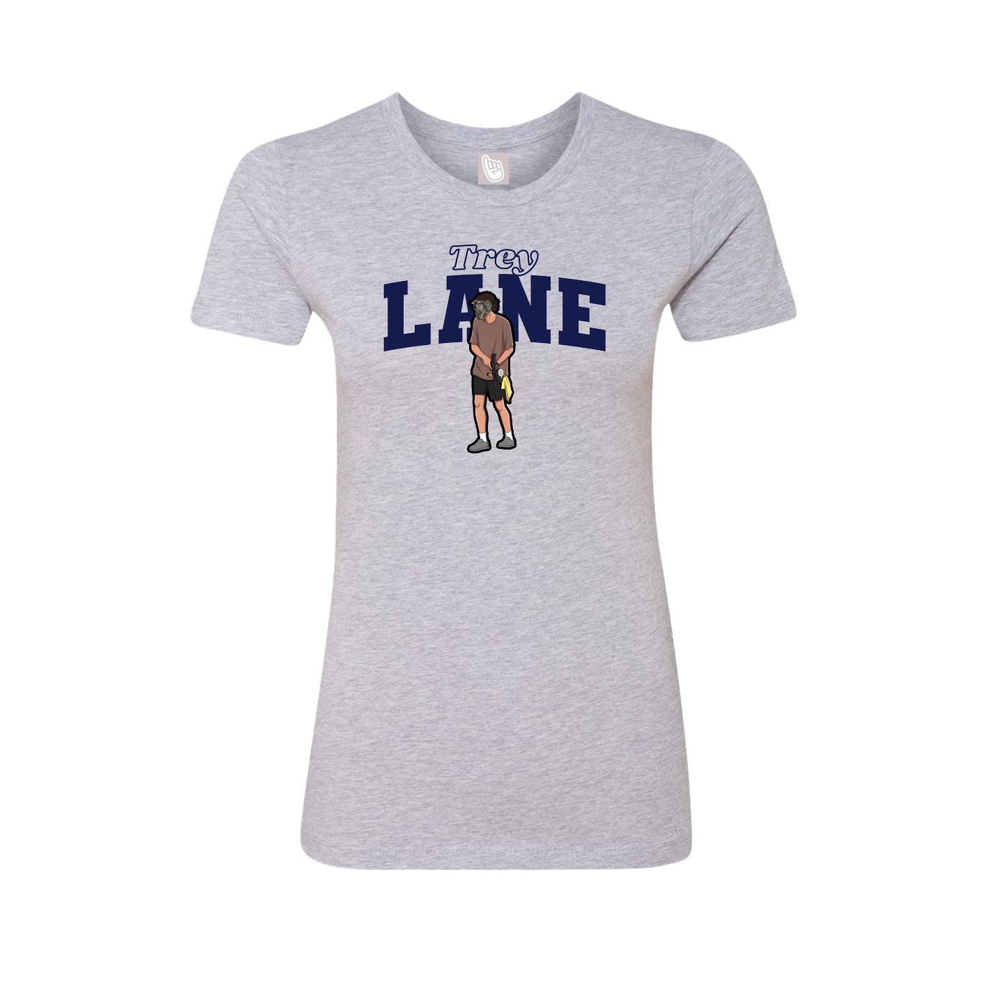Fitted Women's Tee — Name Arch in Grey
