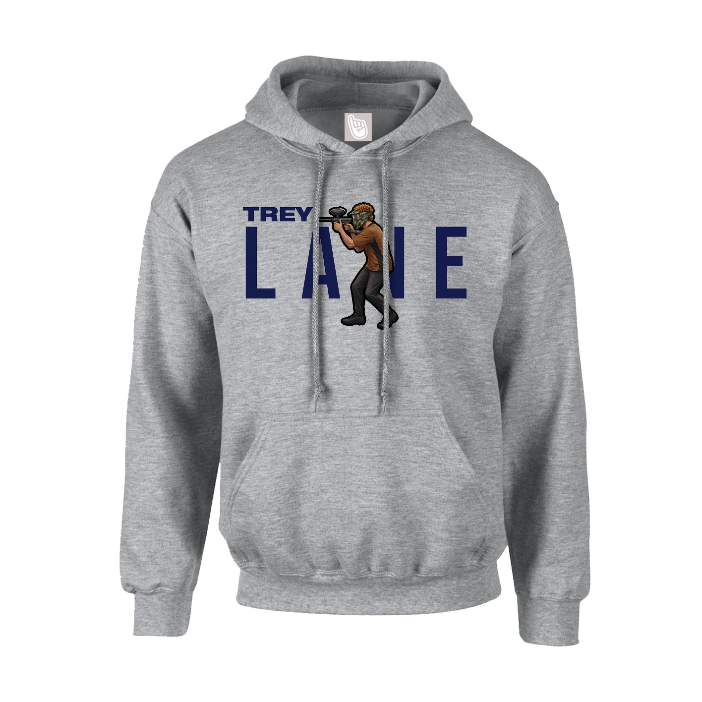 Hoodie — Player Name in Grey