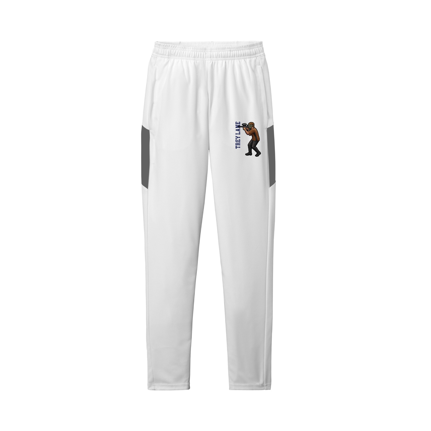 Team Travel Pant — Name Vertical in White/Grey