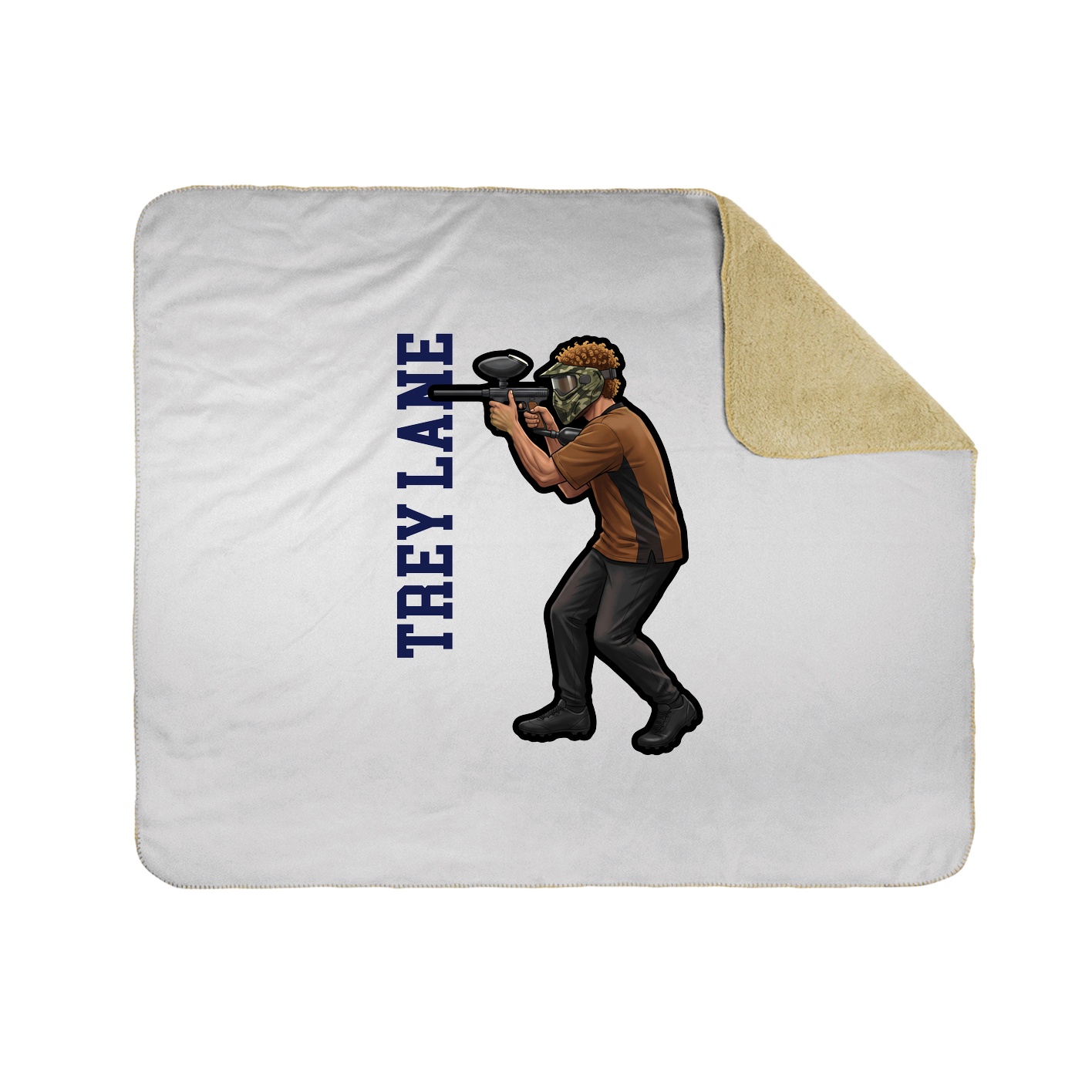 Throw Blanket — Name Vertical in White