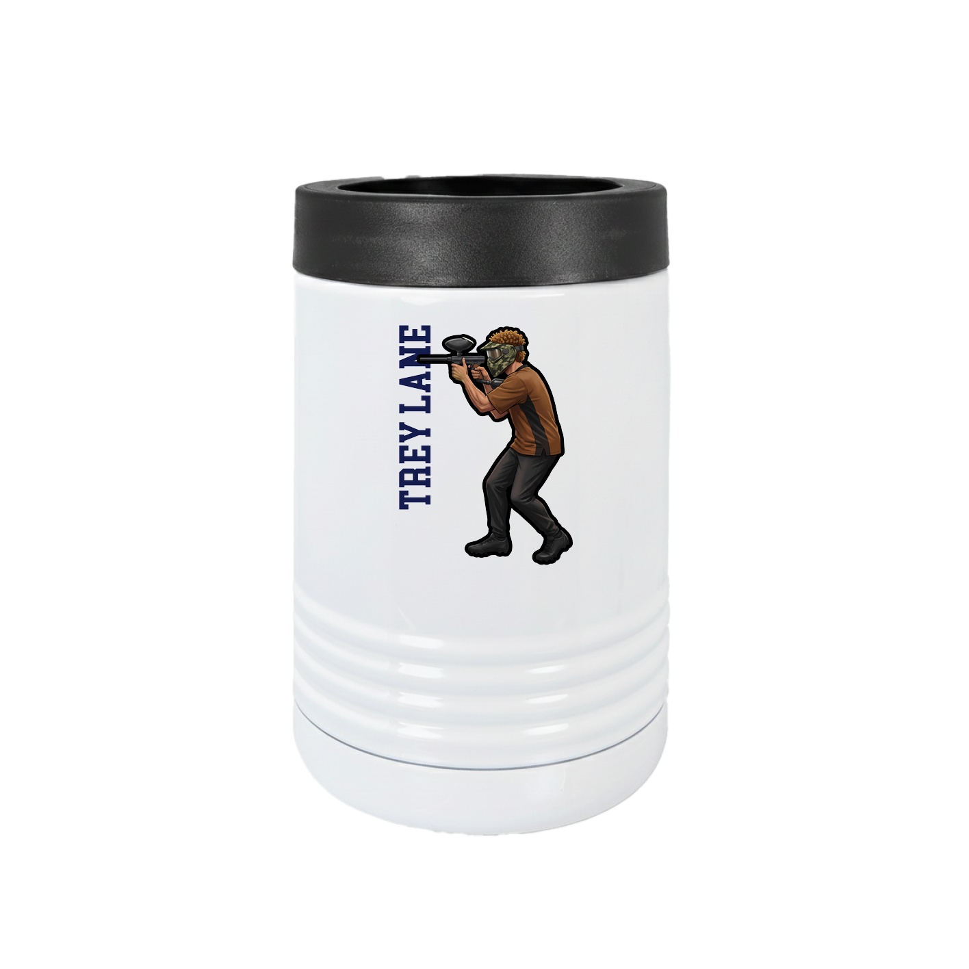 Beverage Holder — Name Vertical in White