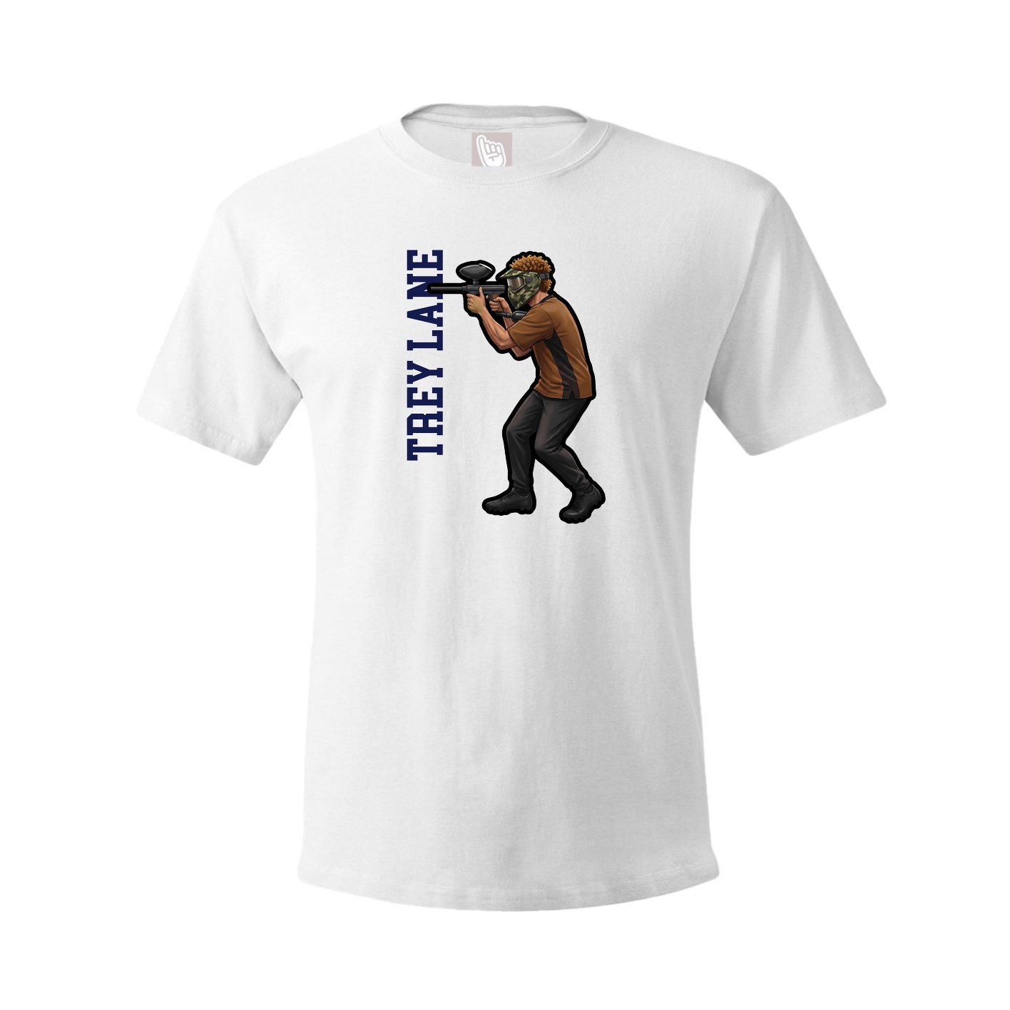 Tee — Name Vertical in White