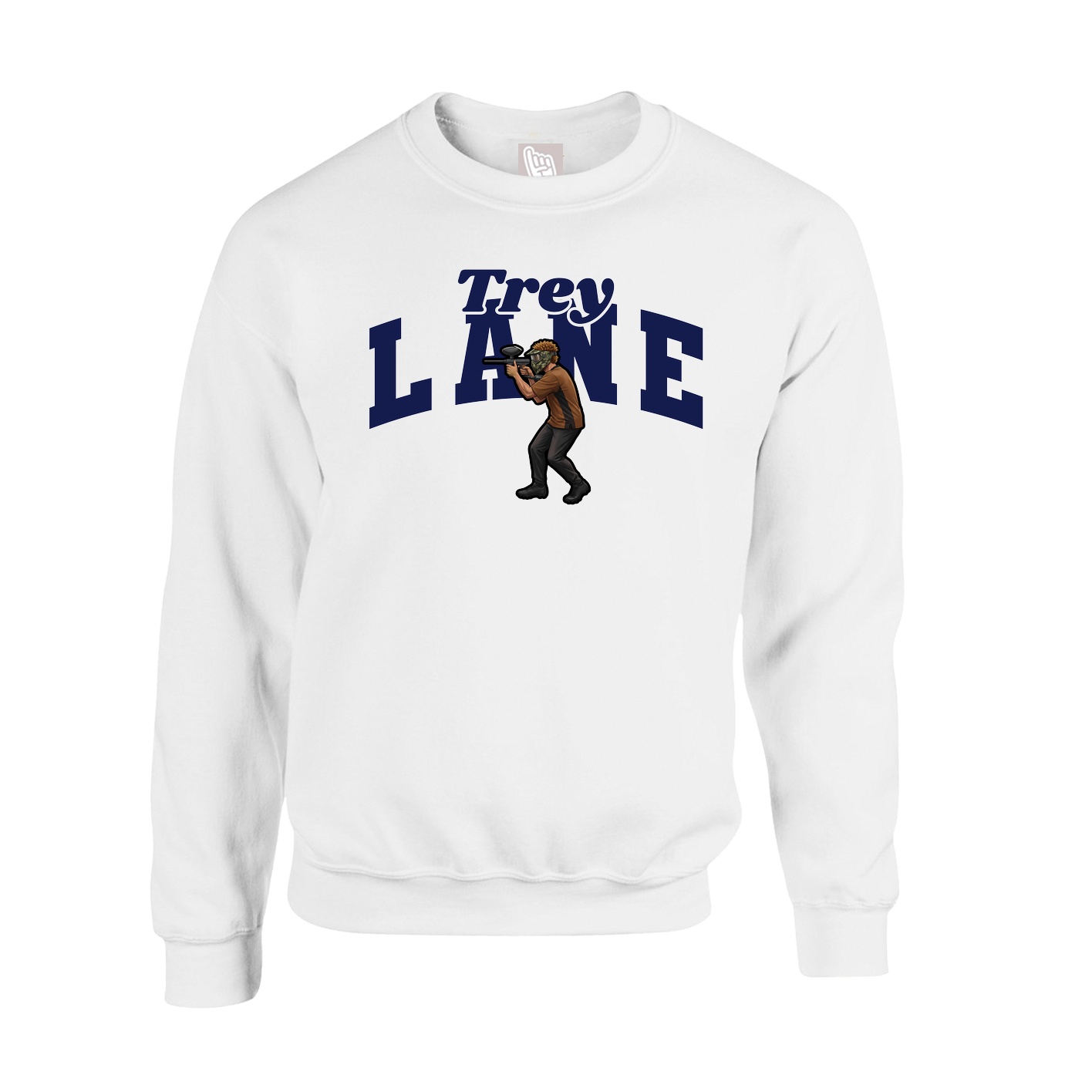 Fleece Crew — Signature Arch in White
