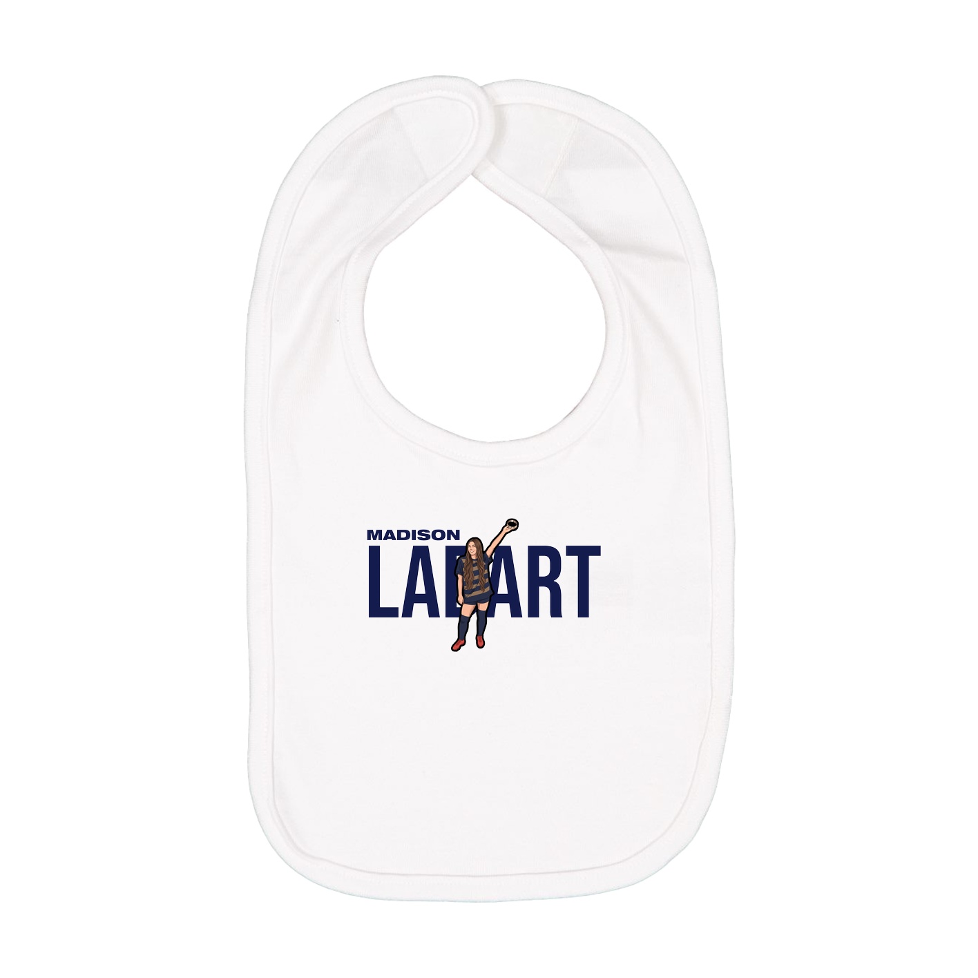 Infant Bib — Player Name in White