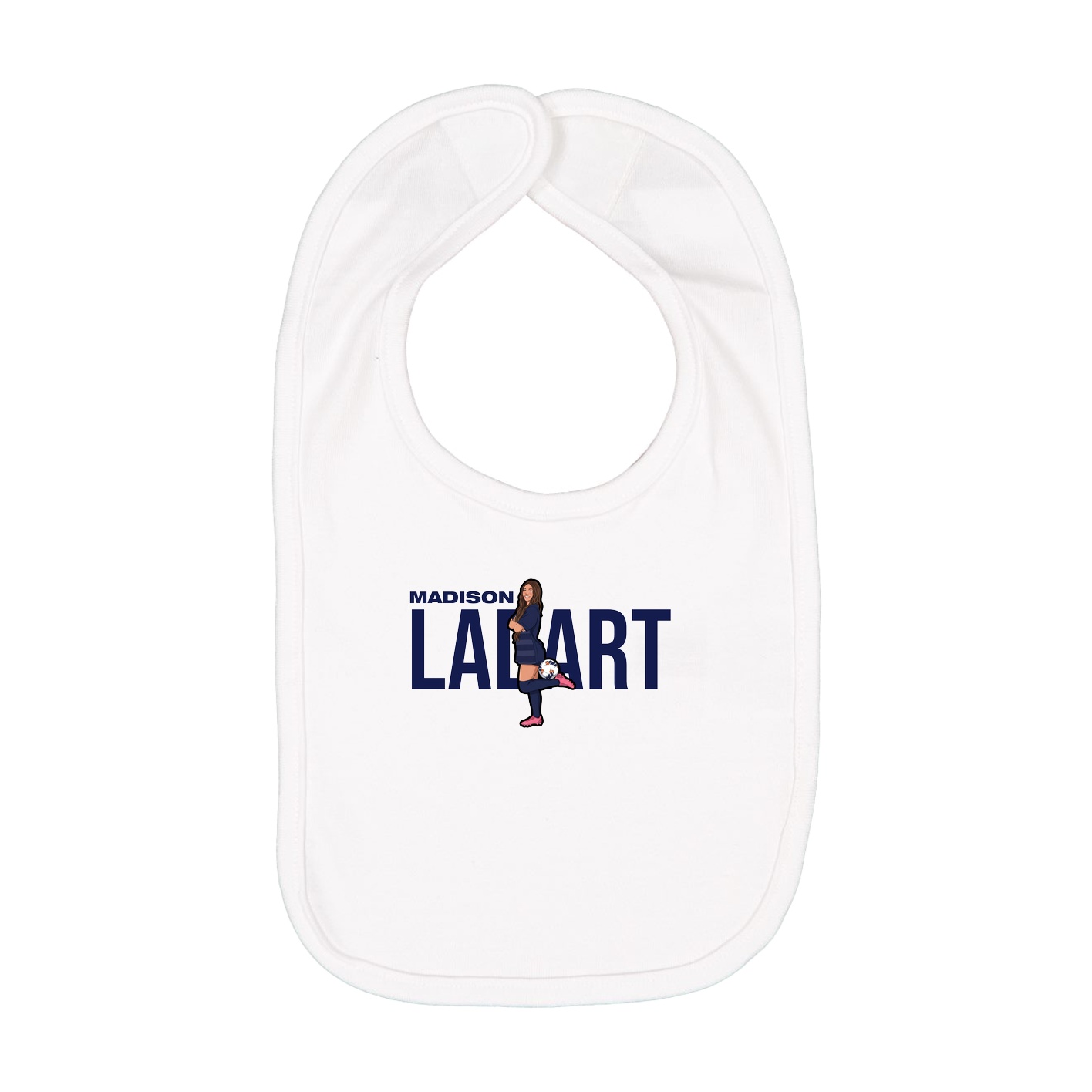 Infant Bib — Player Name in White